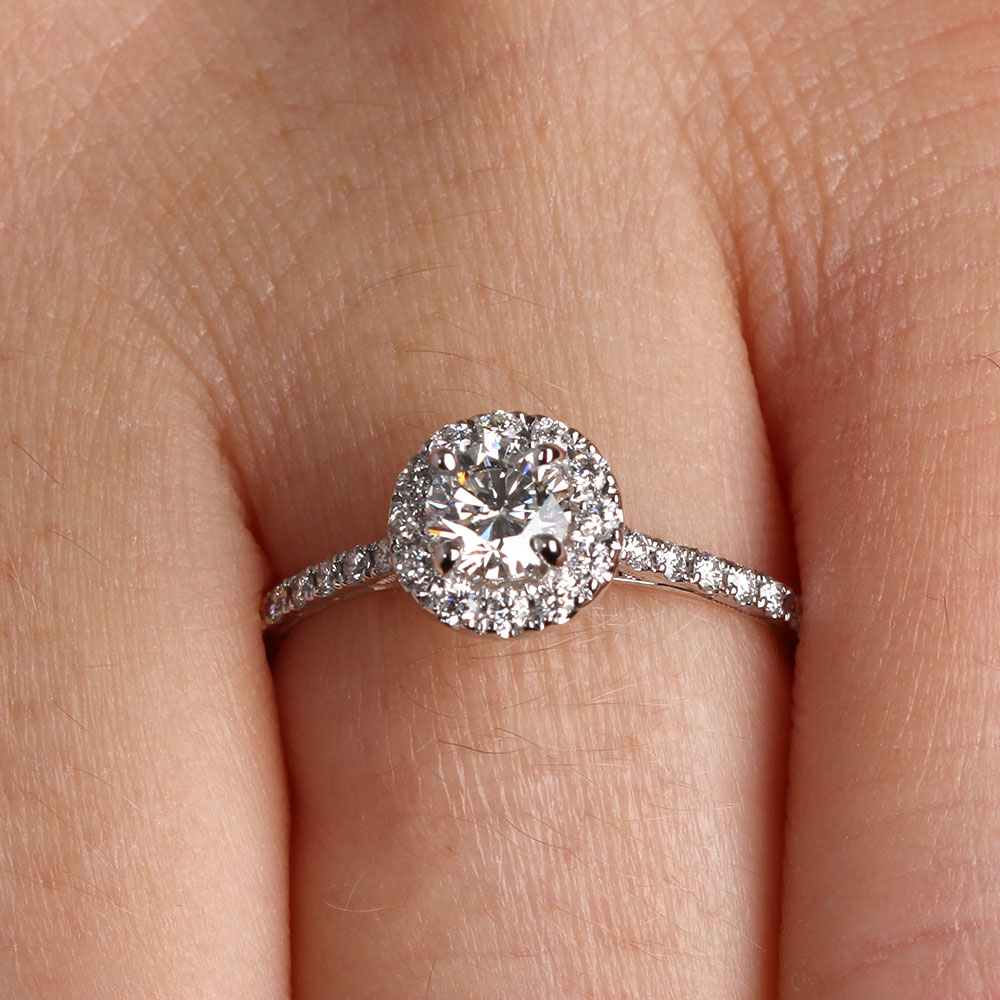 Halo Diamond Engagement Ring 14K