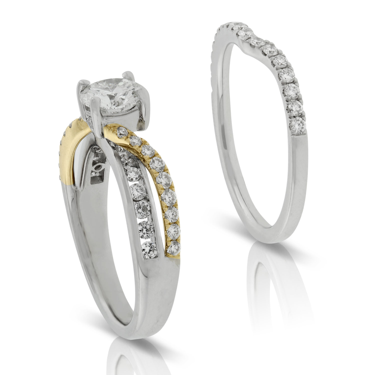 Two-Tone Diamond Bridal Set 14K