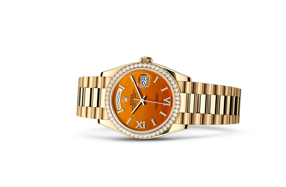 Rolex Day-Date 36 Day-Date Oyster, 36 mm, yellow gold and diamonds - M128348RBR-0049 at Ben Bridge