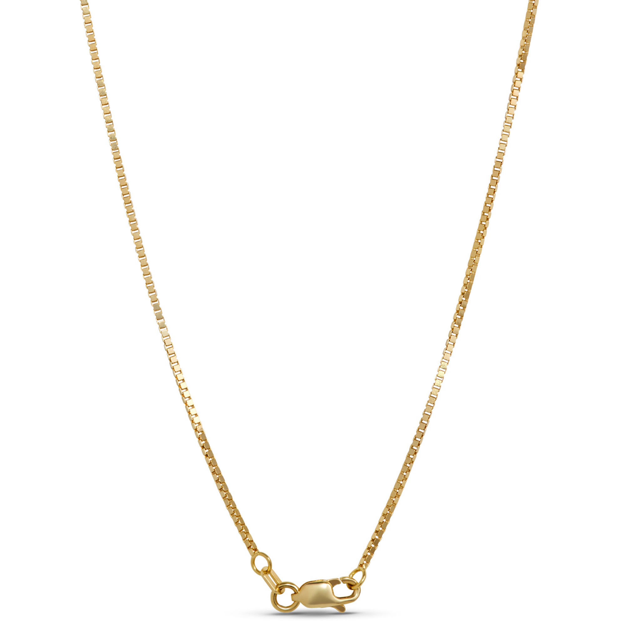 Box Link Necklace, 14K Yellow Gold