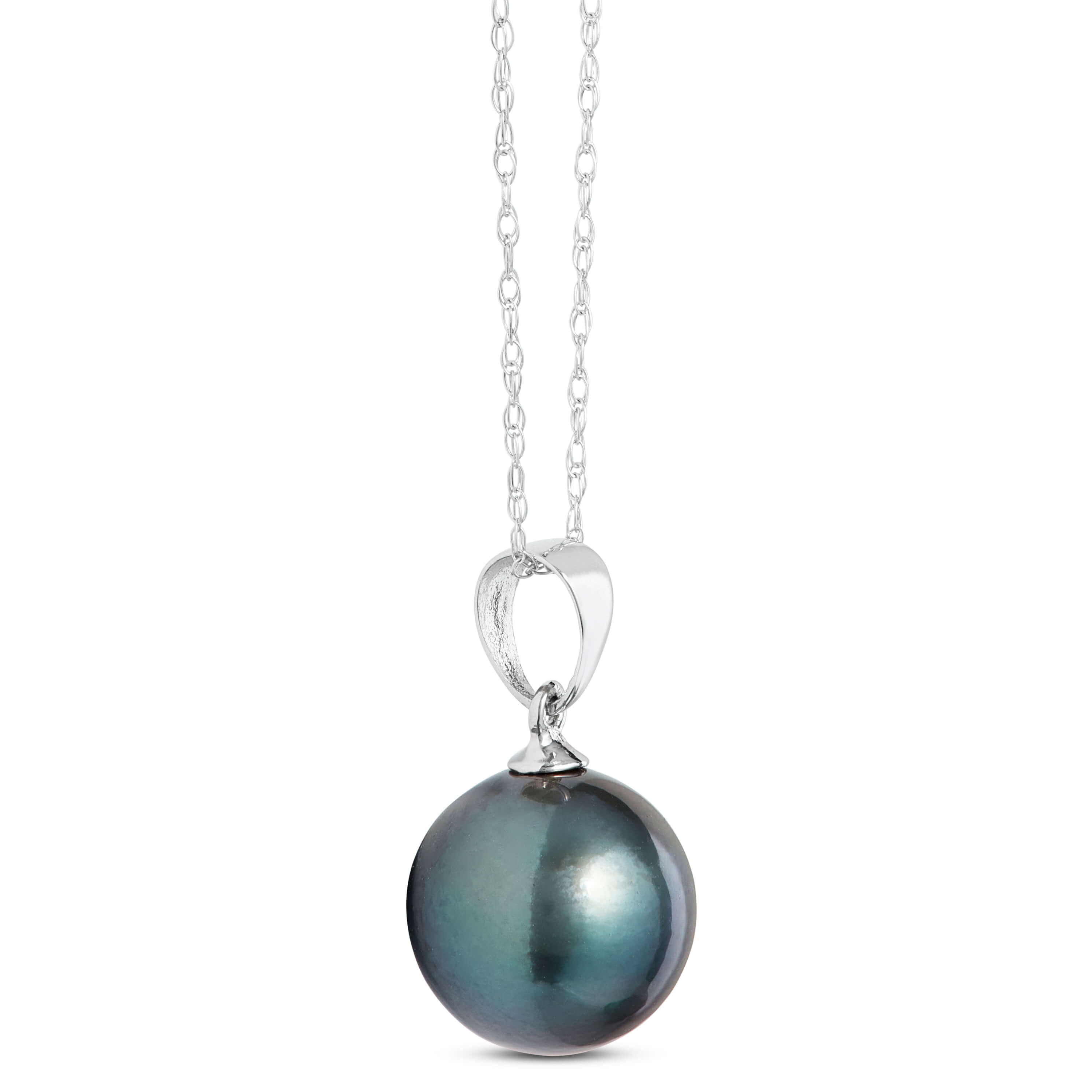 Cultured South Sea Tahitian Pearl Pendant, 14K White Gold