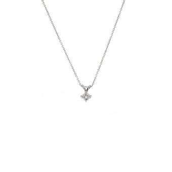 Princess Cut Diamond Pendant, ⅜ Carat Total Weight, 14K White Gold