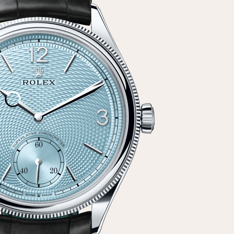 rolex 1908 in platinum, m52506-0003 - watch dial - ben bridge