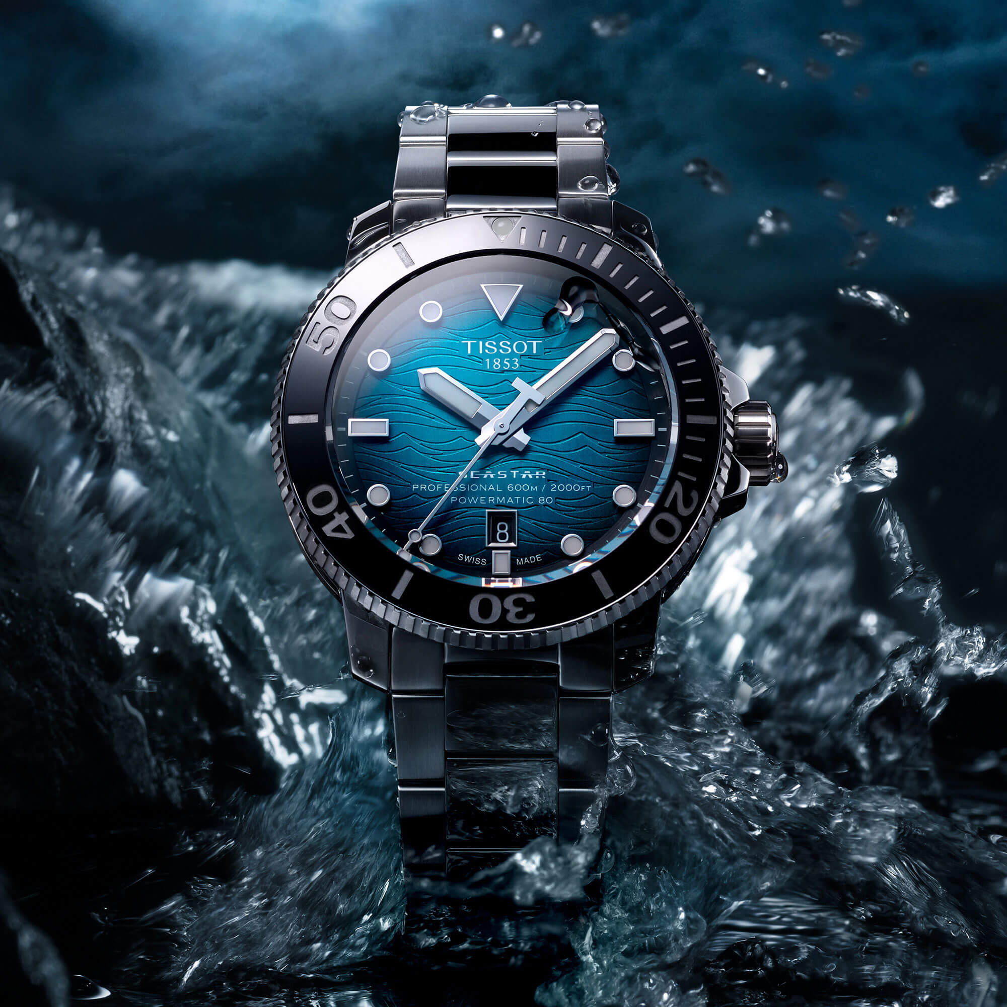 TISSOT Seastar 2000 Blue Dial Watch, 46mm