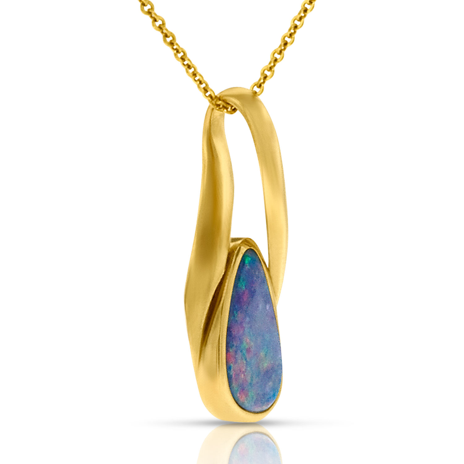 Opal Doublet Pendant 14K