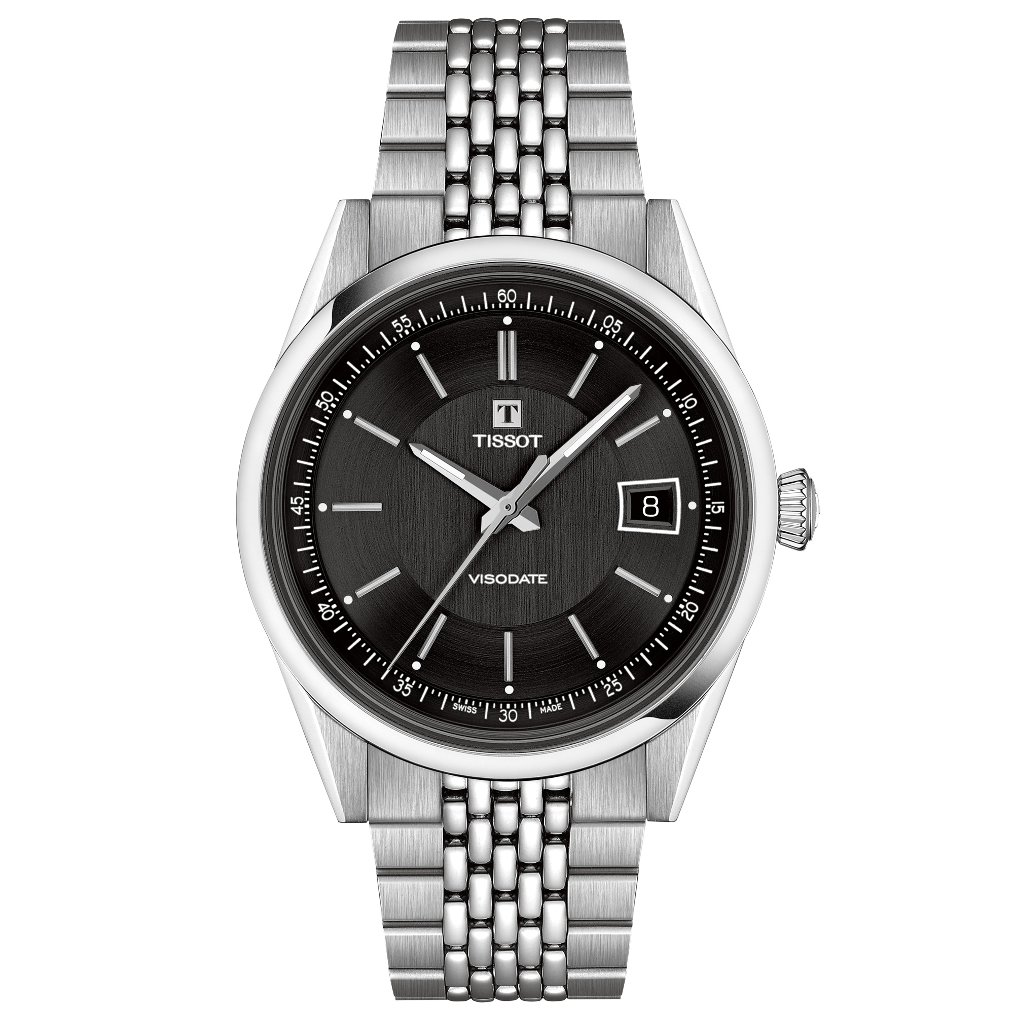 TISSOT Visodate Black Dial Watch, 39mm