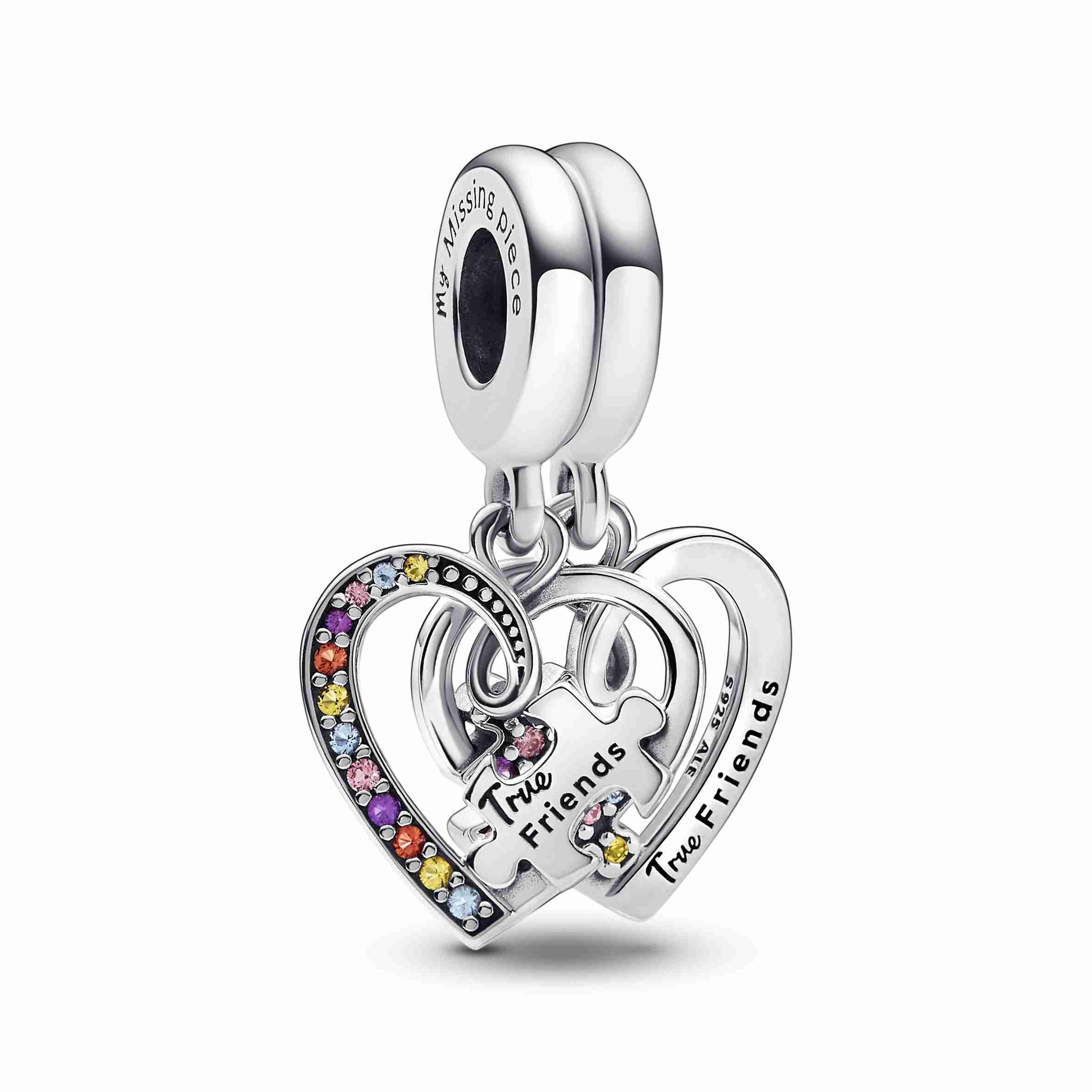 ブリーチングセット　pandora&ダミーチャージ Pandora Puzzle Piece Hearts Splittable Friendship Dangle Charm