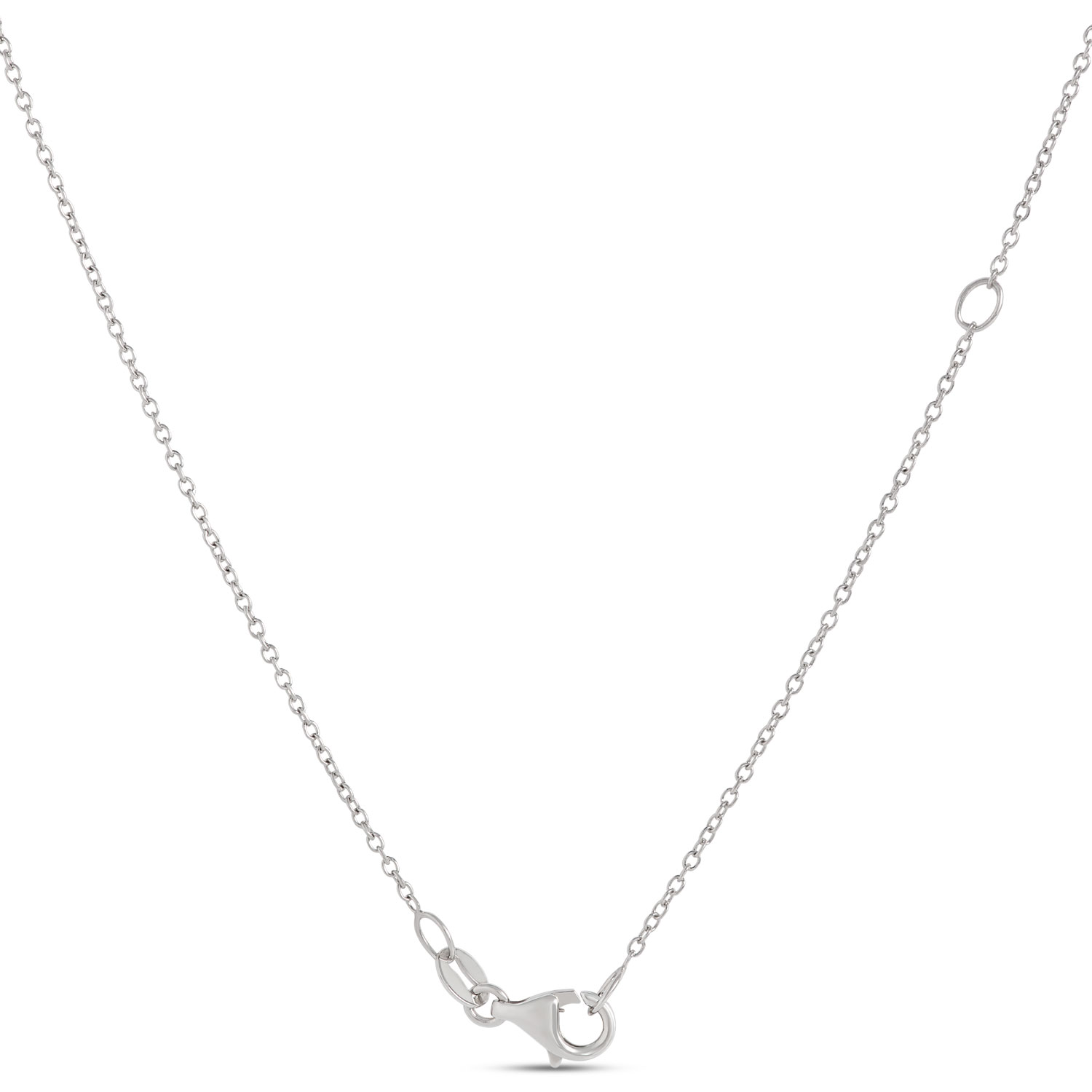 Open Circle Pendant with Round Diamonds, 1 &frac12; Total Carat Weight, 14K White Gold