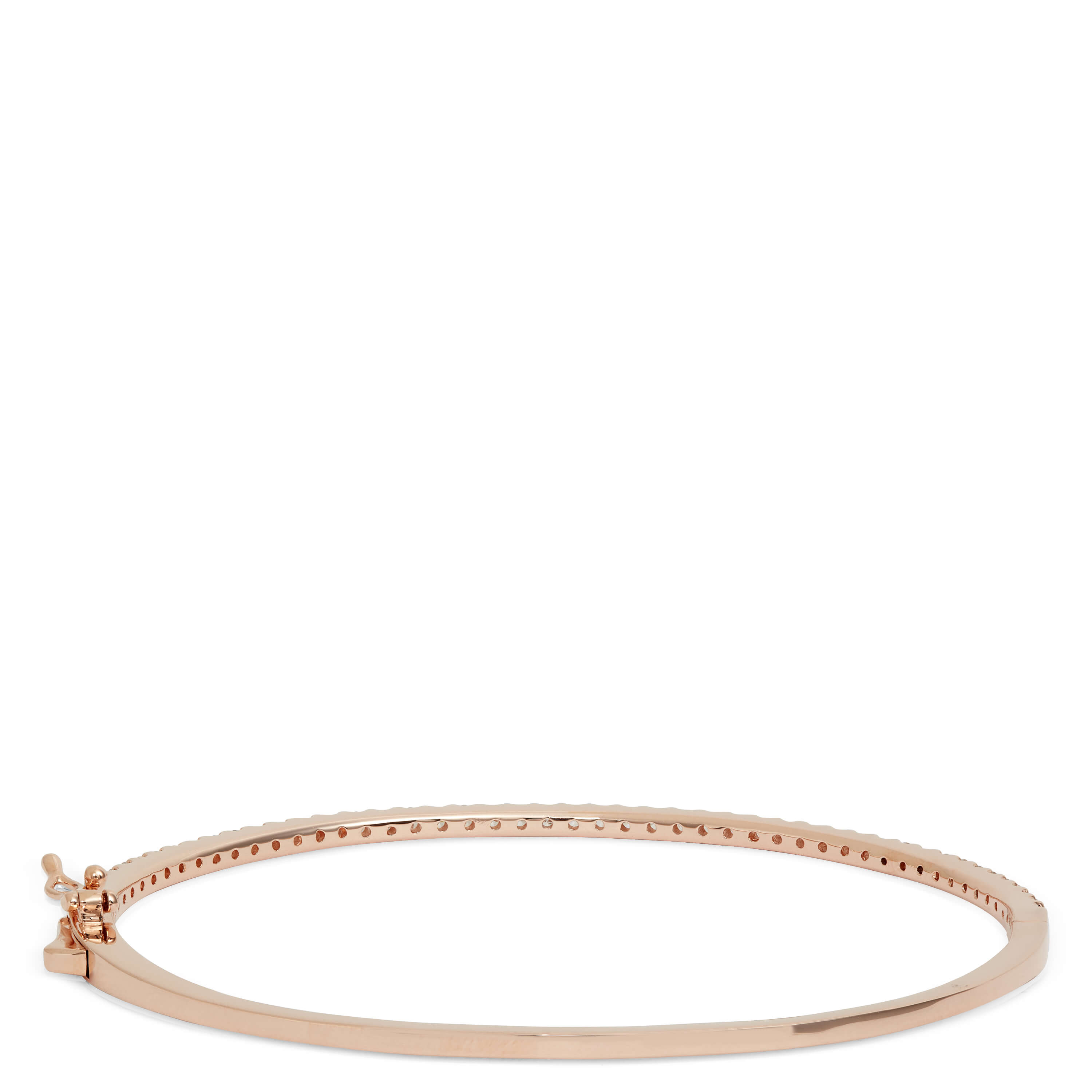 Rose Gold Diamond Bangle Bracelet 14K