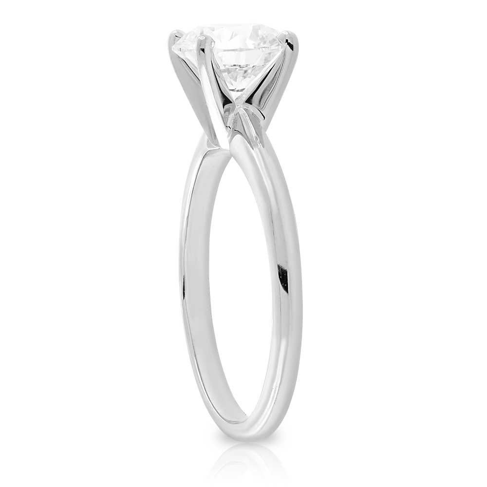 Ikuma Diamond Solitaire Ring 14K White Gold