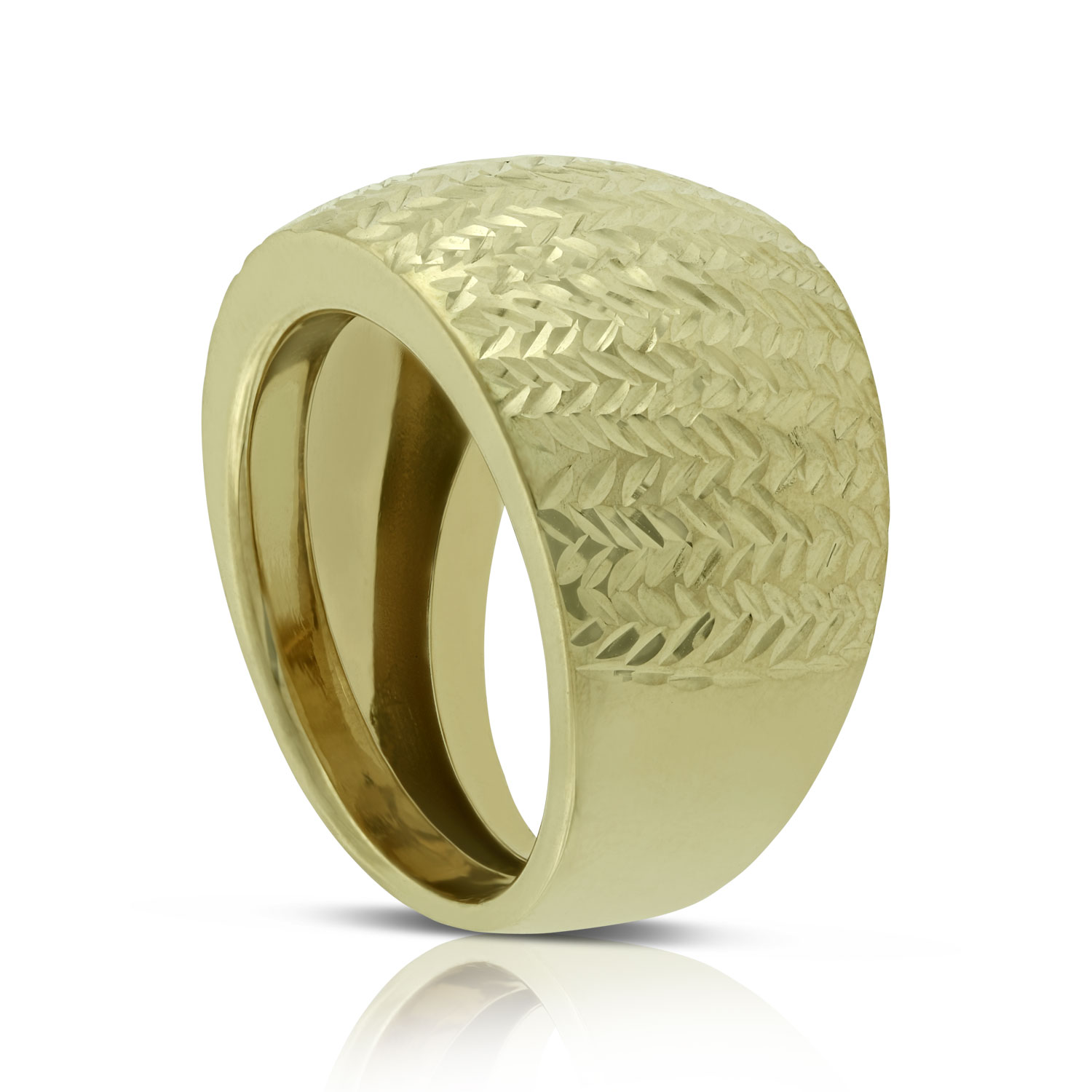 Toscano Diamond Cut Domed Ring 14K, Size 6