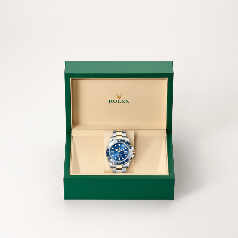 rolex submariner in yellow rolesor - combination of oystersteel and yellow gold, m126613lb-0002 - in rolex box - ben bridge