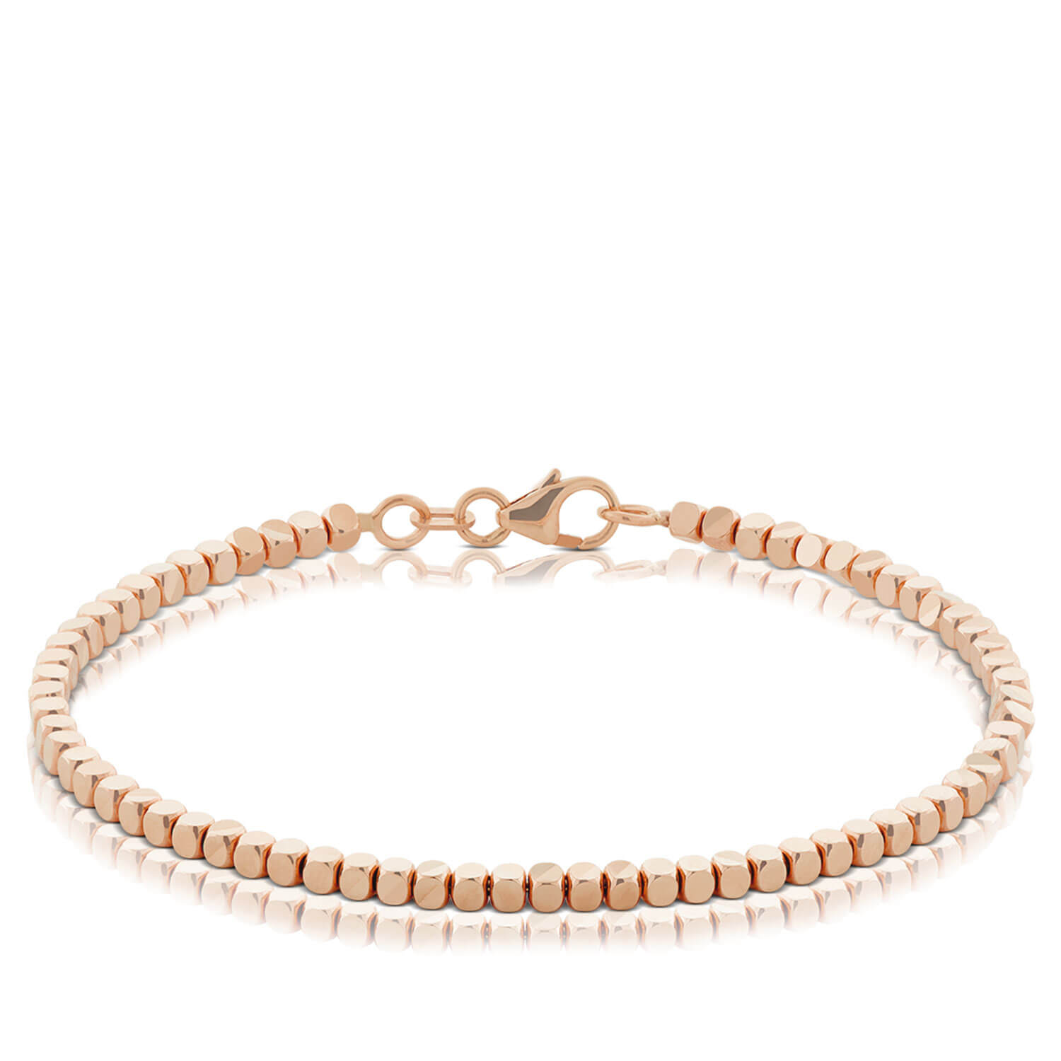 Rose Gold Adjustable Diamond Cut Bead Bracelet 14K Ben Bridge Jeweler