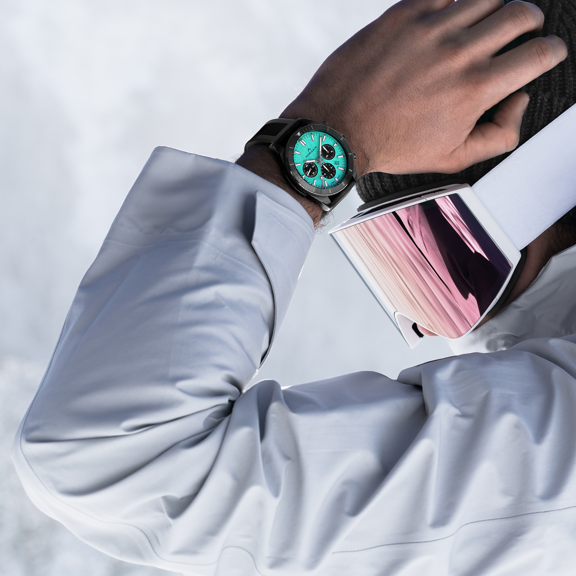 NORQAIN Adventure Sport Chrono Cerulean Blue Dial Watch, 44mm