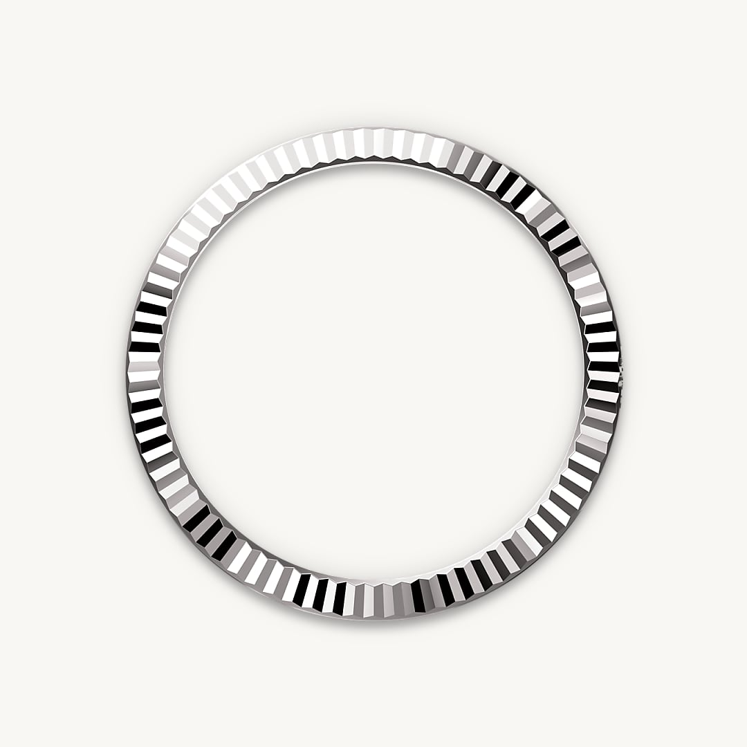 rolex datejust in white rolesor - combination of oystersteel and white gold, m126334-0033 - fluted bezel - ben bridge