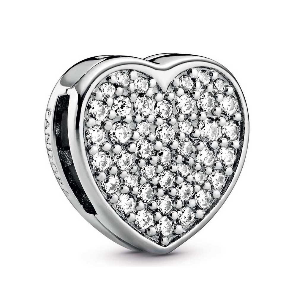Pandora Reflexions™ Pavé CZ Heart Clip Charm - 798684C01 | Ben Bridge ...