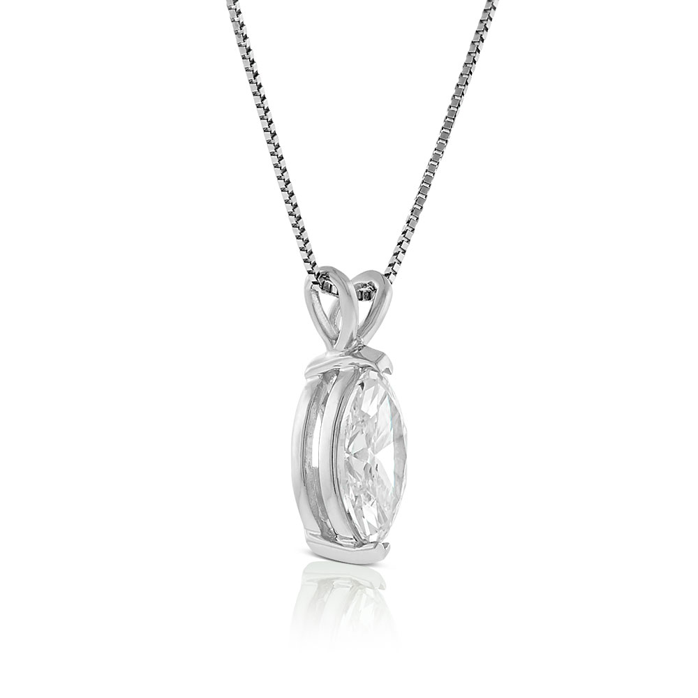 Marquise Diamond Pendant, &frac34; Carat Total Weight, 14K White Gold