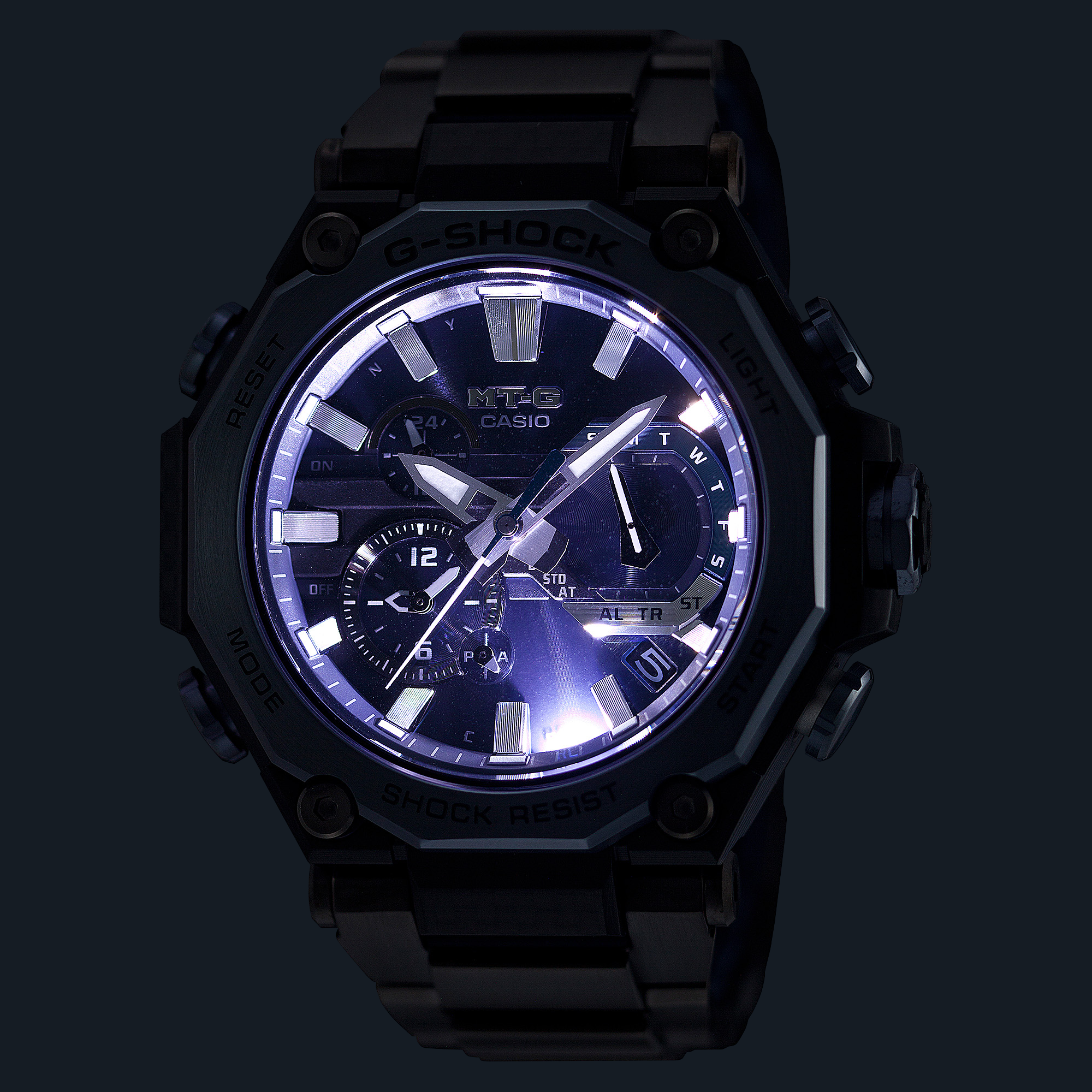G-Shock MT-G B2000 Series Blue Dial Watch, 49.8mm