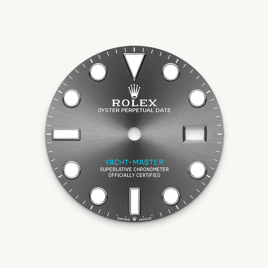 rolex yacht-master in rolesium - combination of oystersteel and platinum, m126622-0001 - slate dial - ben bridge