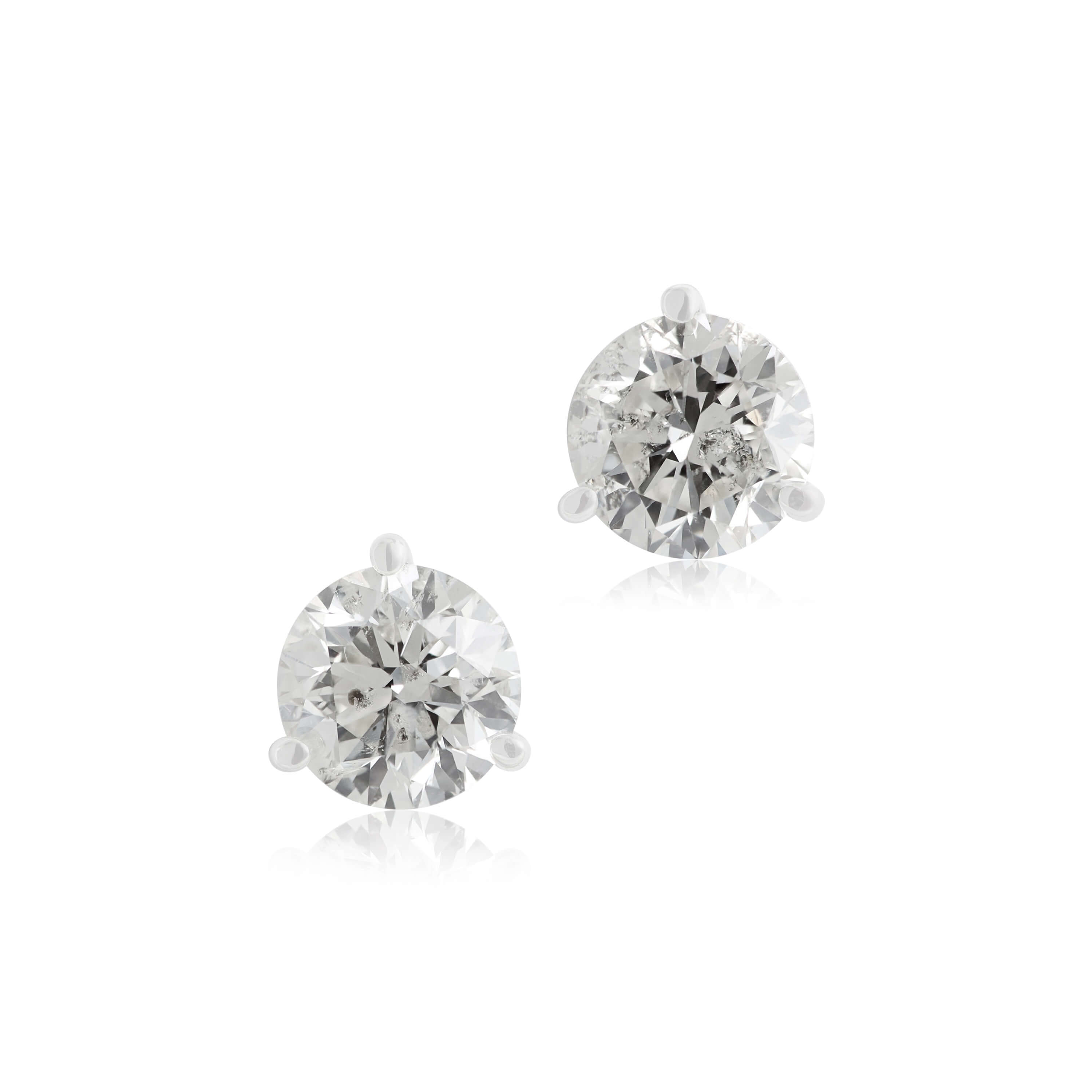 Diamond Solitaire Earrings 14K, 3/4 ctw. Ben Bridge Jeweler