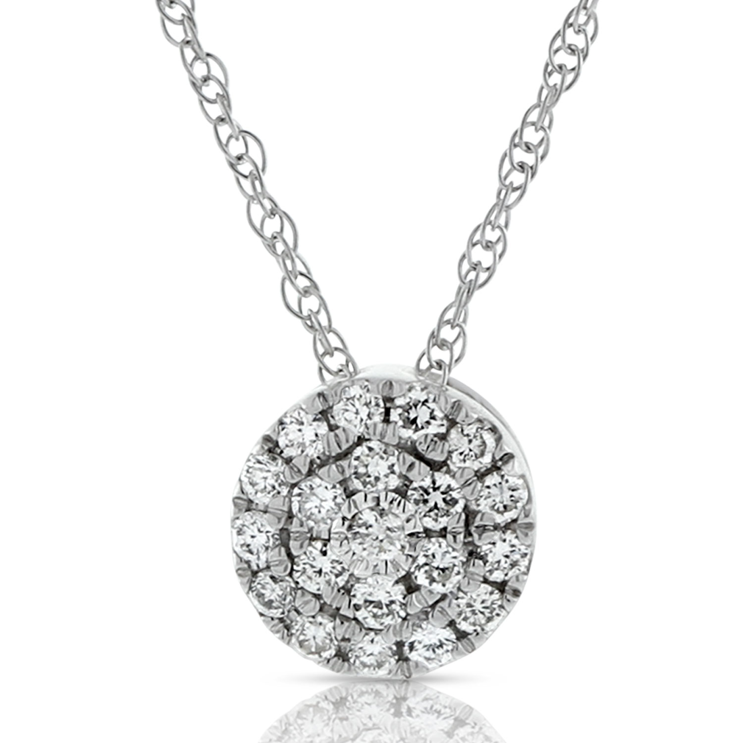 Tri-Color Circle Diamond Convertible Pendant 14K