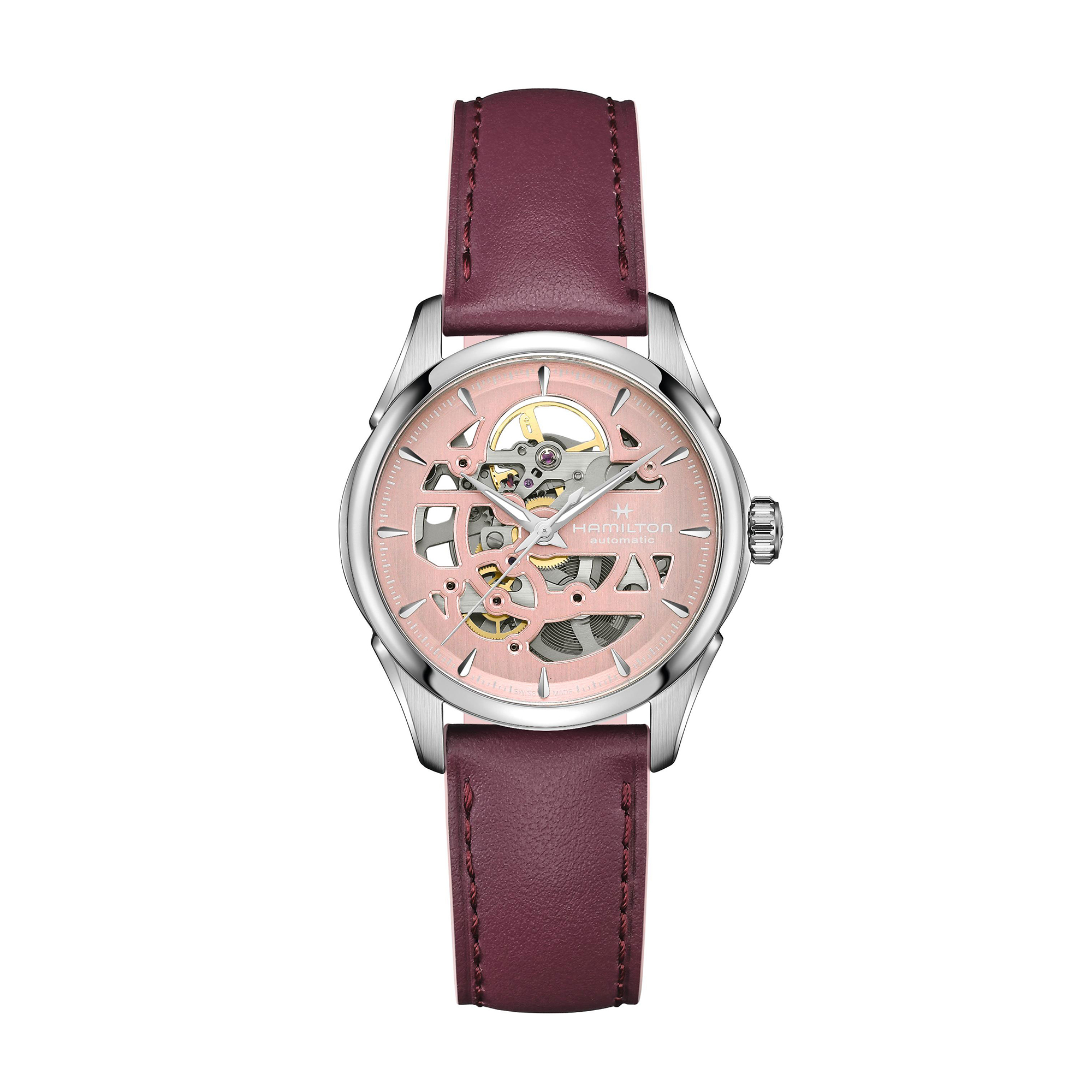 Hamilton Jazzmaster Skeleton Lady Auto Pink Dial Watch, 36mm
