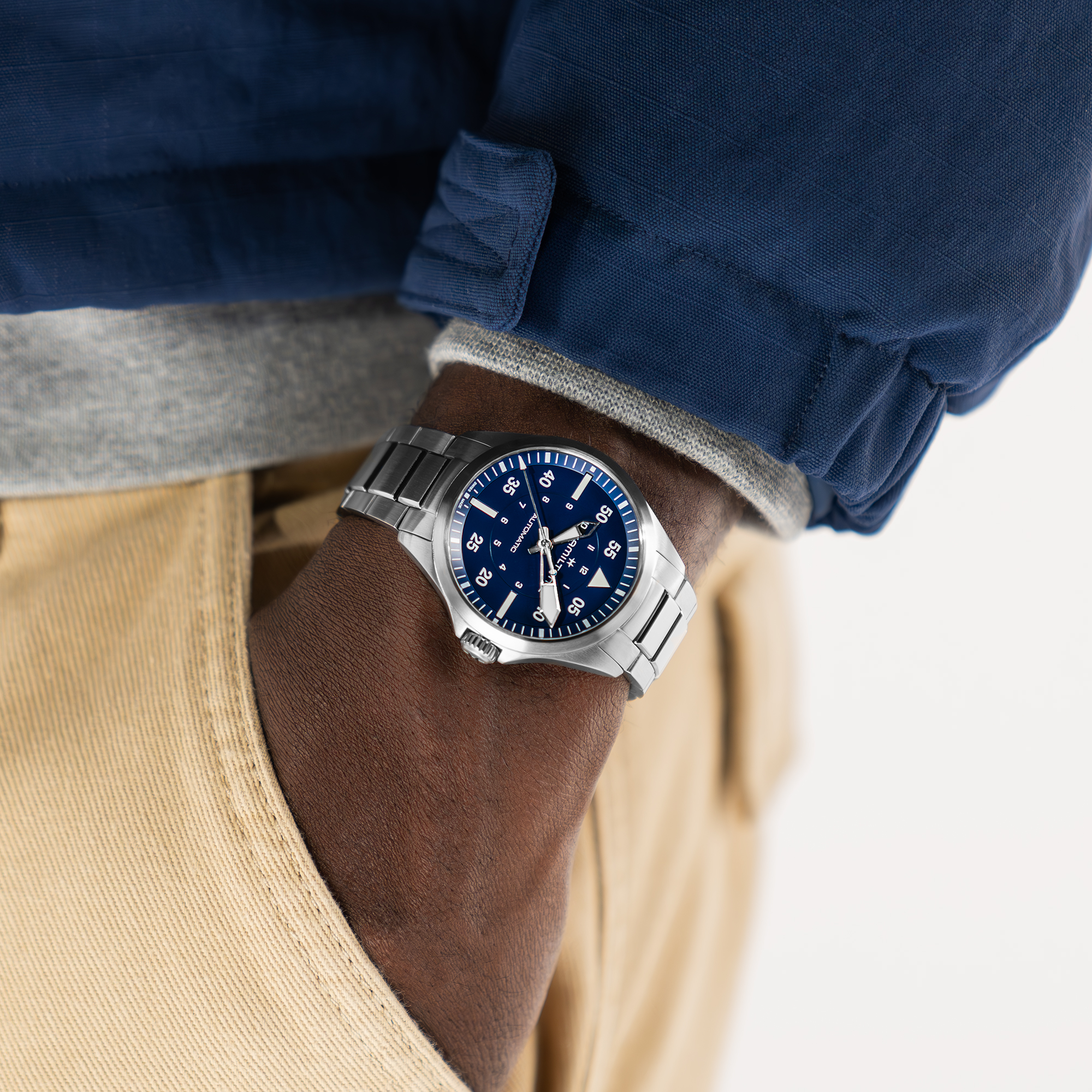 Hamilton Khaki Aviation Pilot Auto Watch Blue Dial, 39mm