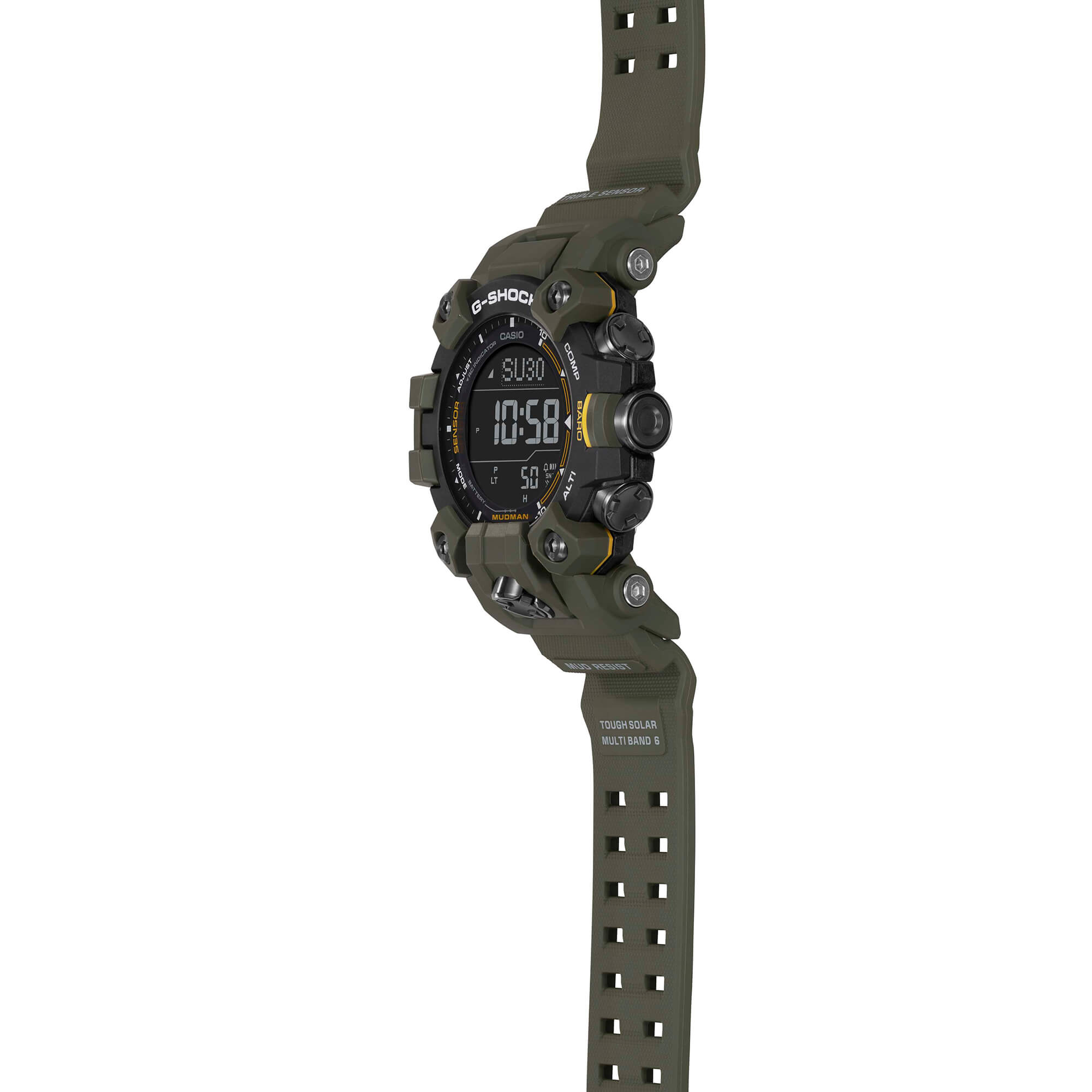 G-Shock Master of G - Land Mudman Watch Green Resin Case and Strap, 56.7mm