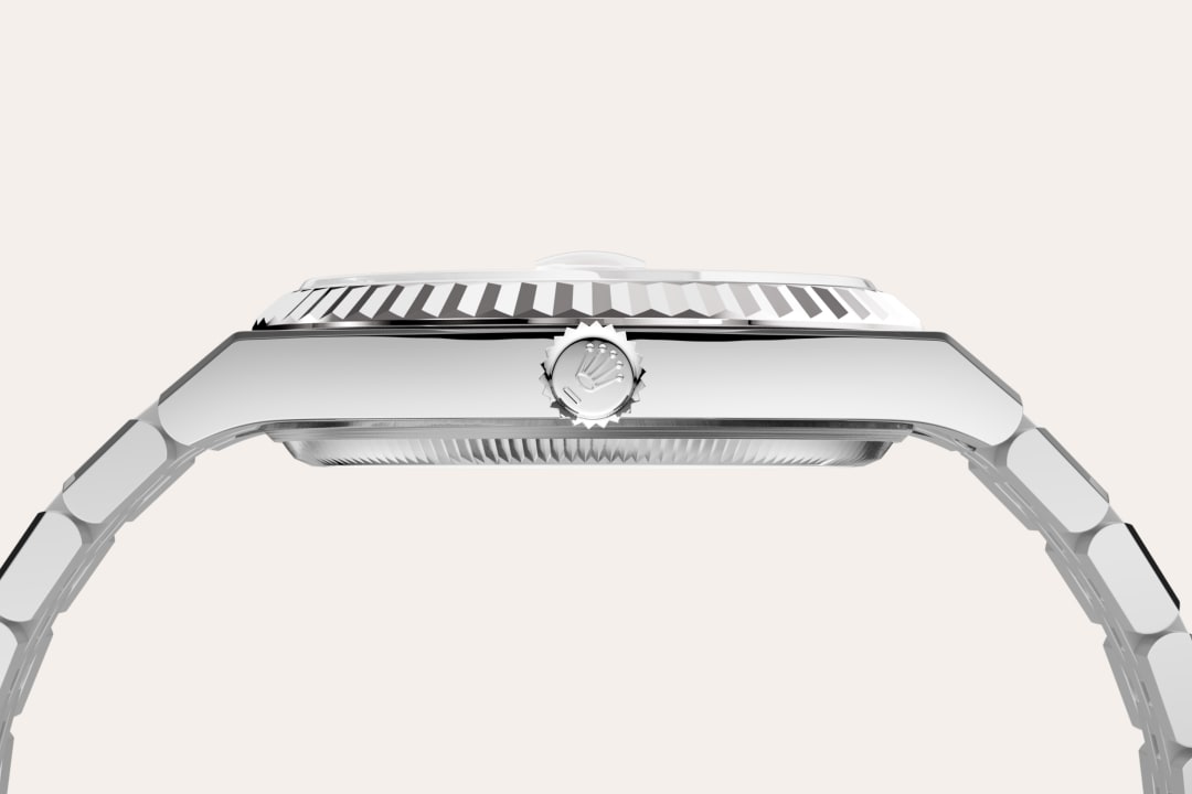 rolex land-dweller in white rolesor - combination of oystersteel and white gold, m127234-0001 - white rolesor - ben bridge