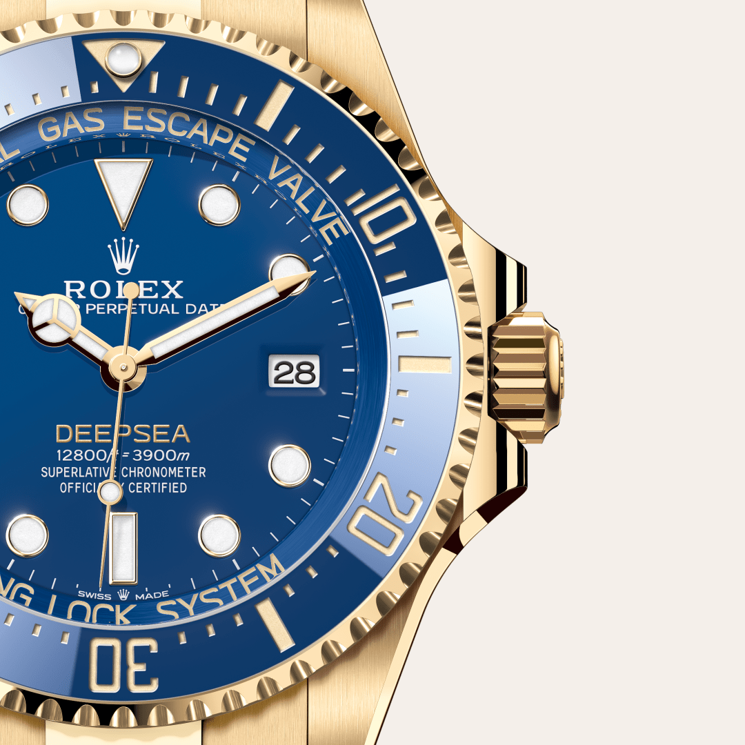 rolex deepsea in 18 ct yellow gold, m136668lb-0001 - watch dial - ben bridge