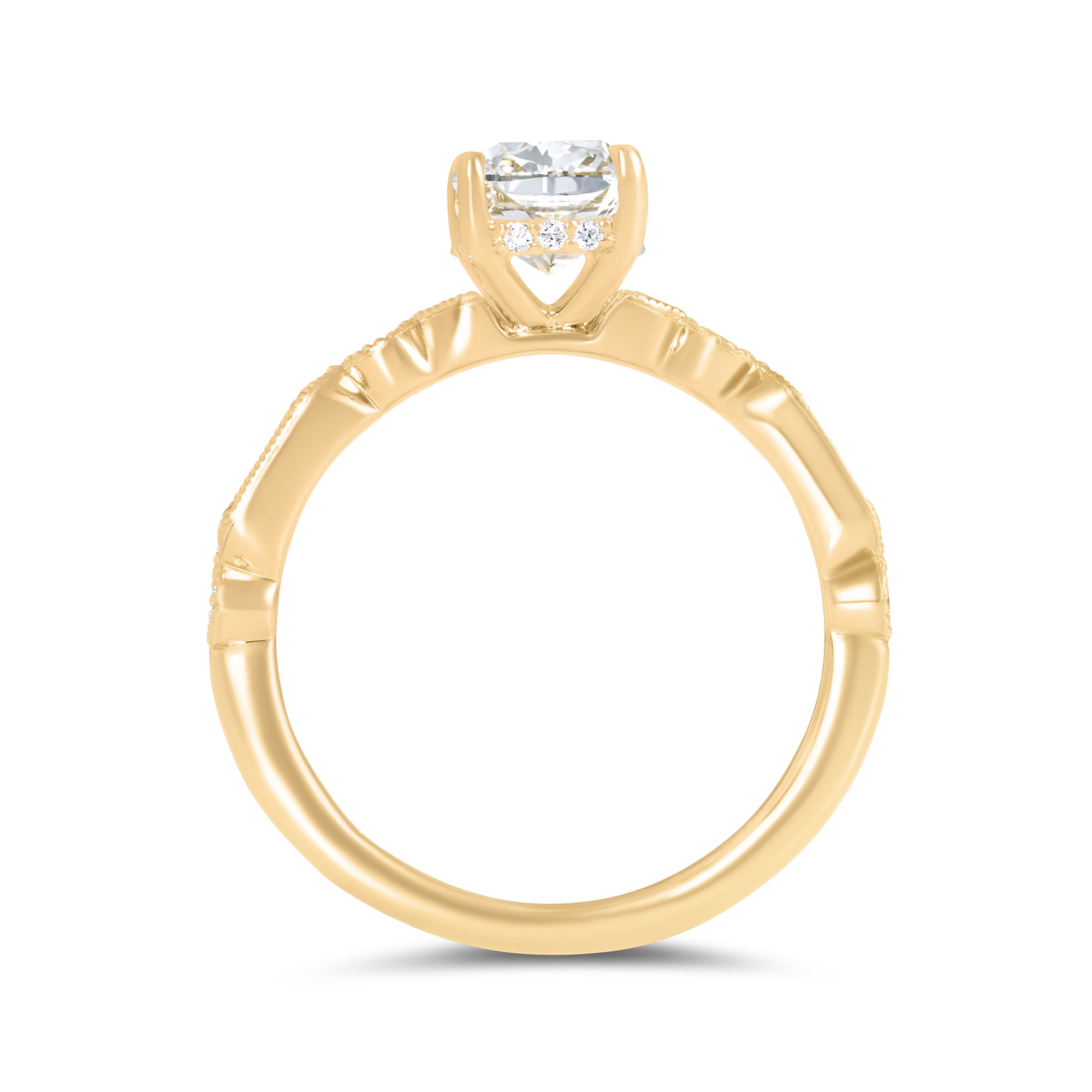 Bella Ponte Cushion Cut Diamond Engagement Ring, 14k Yellow Gold
