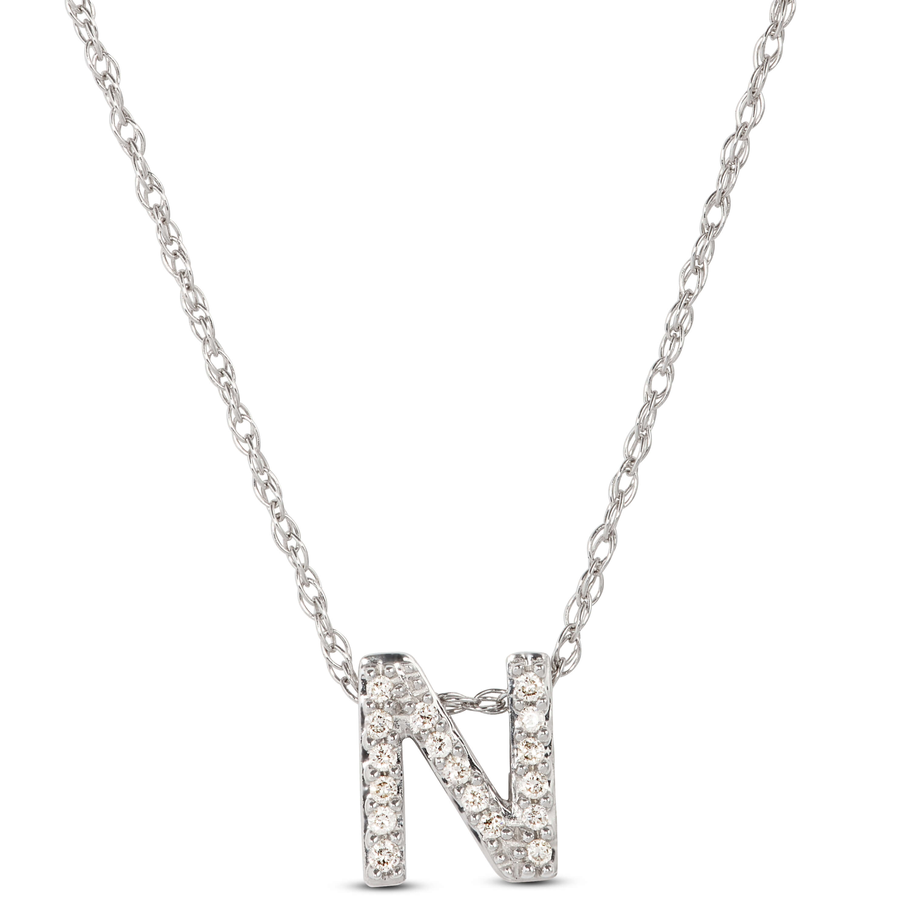 Diamond Initial Pendant 14K Letter 'N' Ben Bridge Jeweler