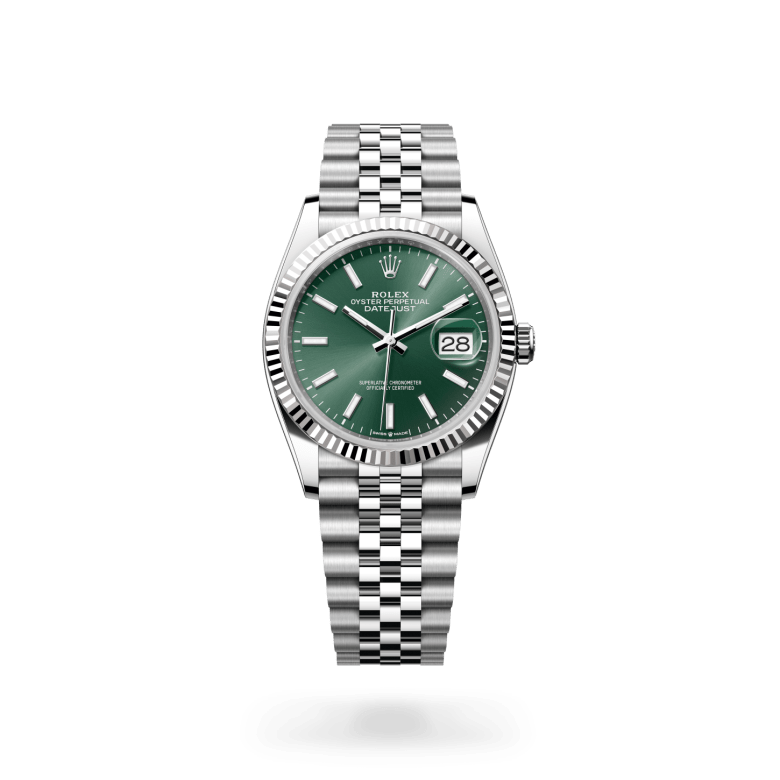 rolex datejust in white rolesor - combination of oystersteel and white gold, m126234-0051 - ben bridge