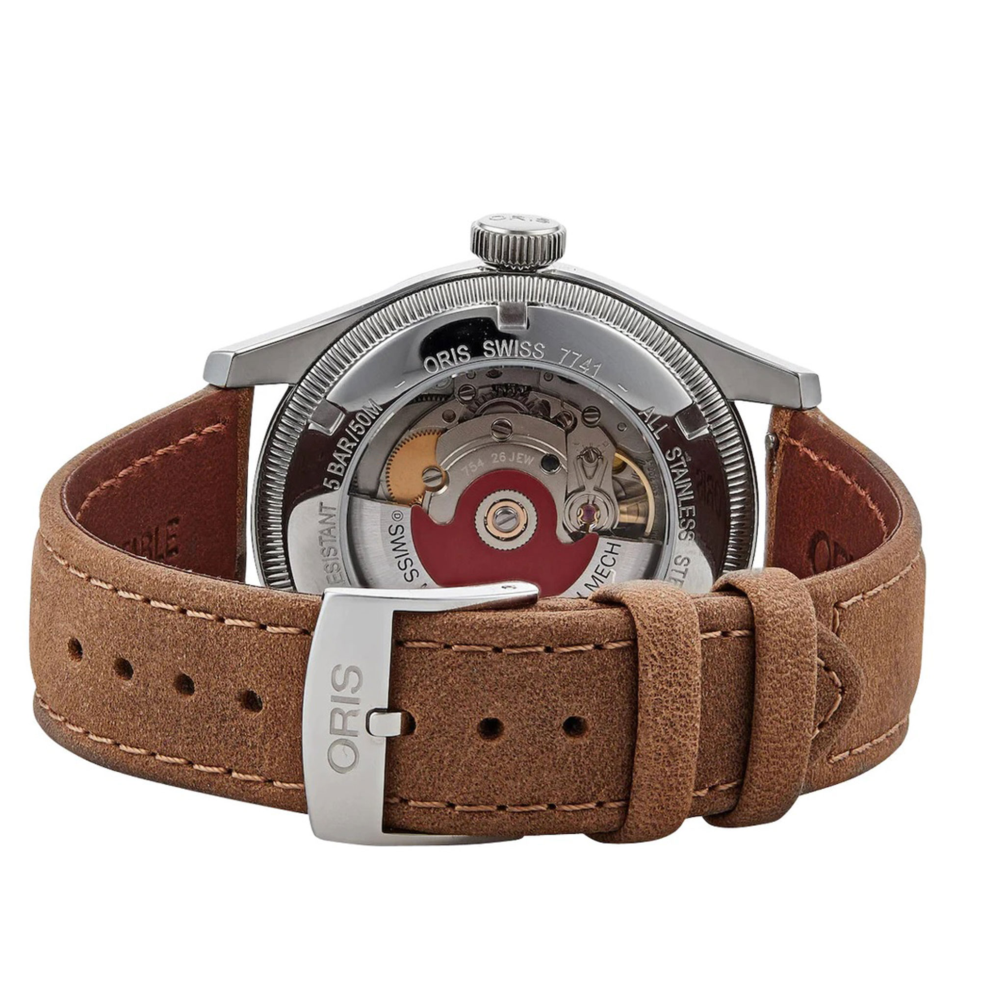 Oris Big Crown Pointer Date Watch Blue Dial Brown Leather Strap, 40mm