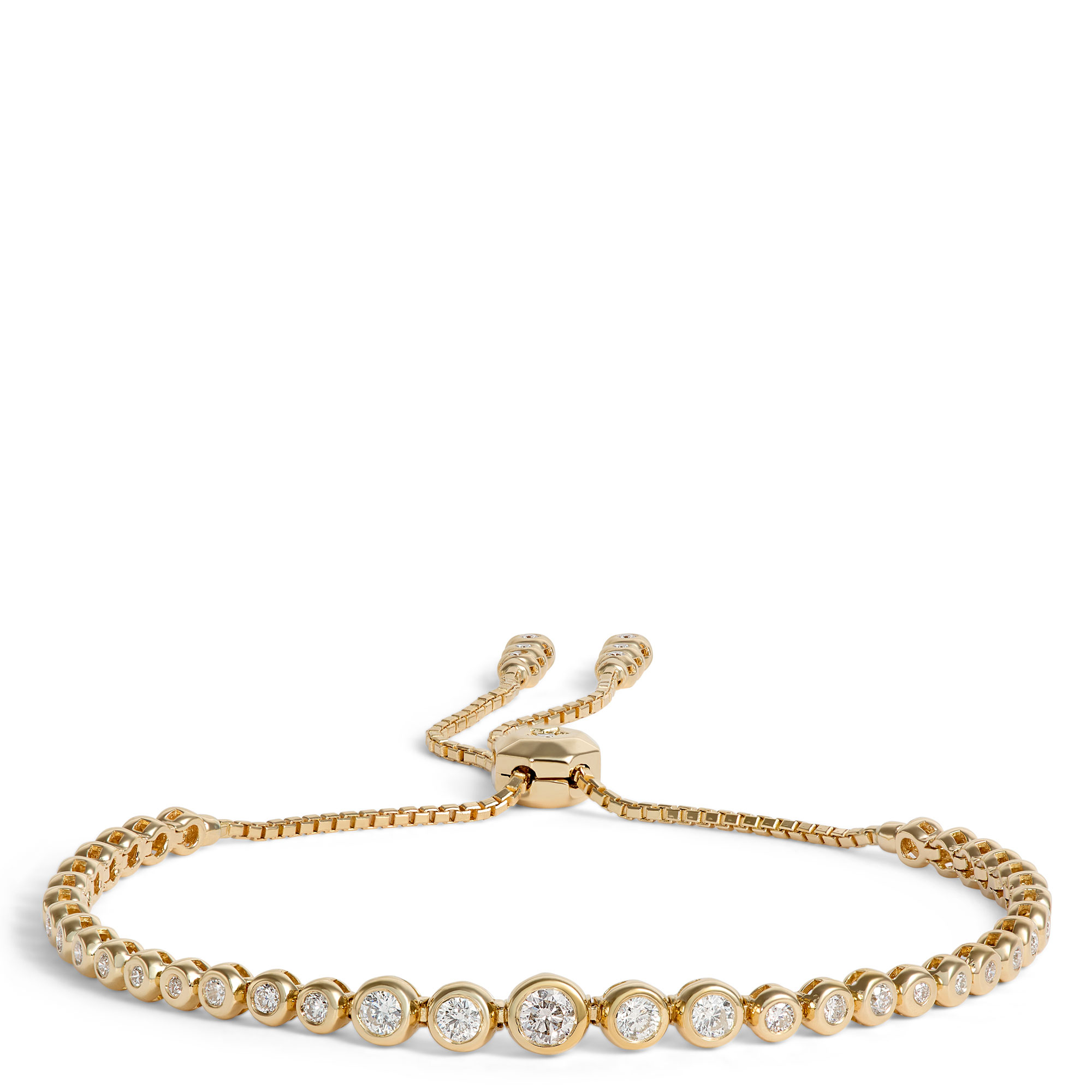 Diamond Bolo Bracelet 14K Yellow Gold