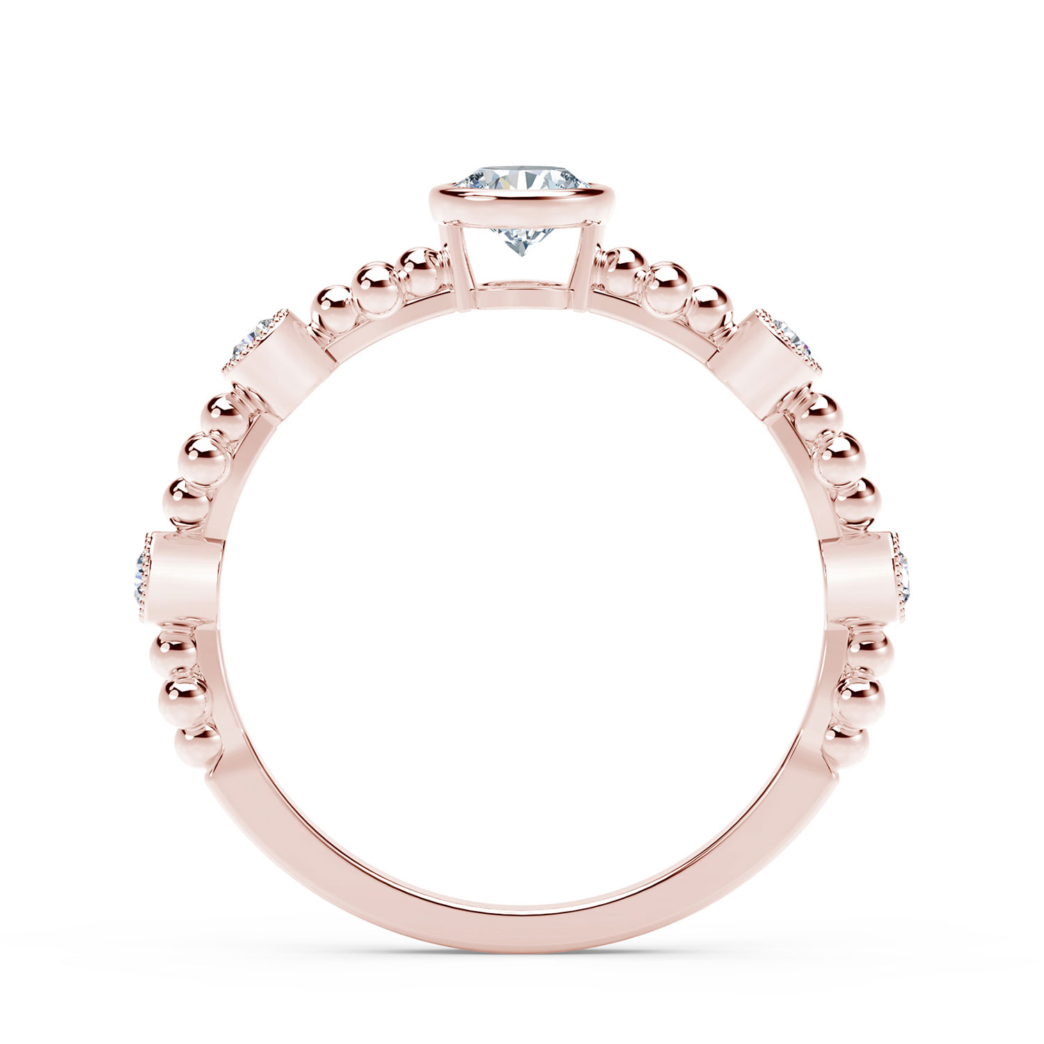 Round Diamond Ring, 18K Rose Gold