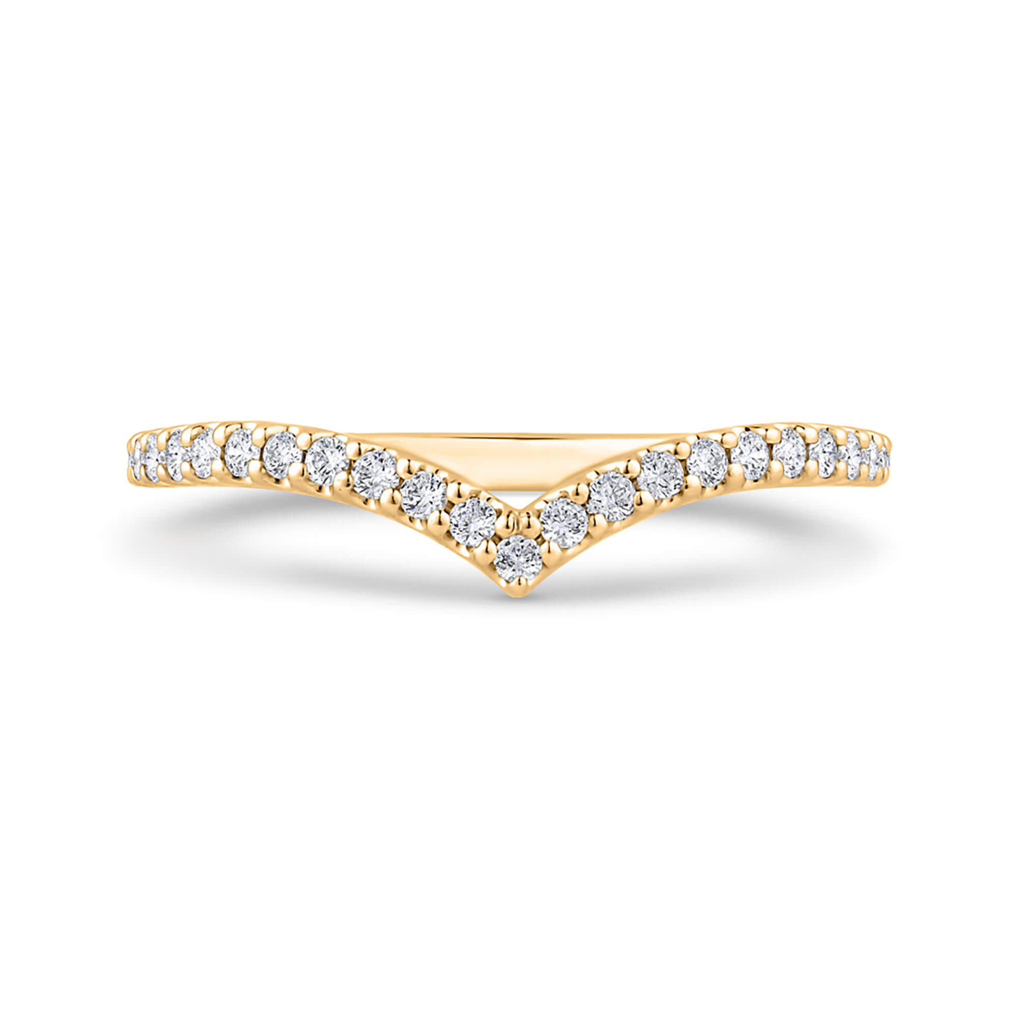 Bella Ponte Chevron Diamond Band, 14K Yellow Gold