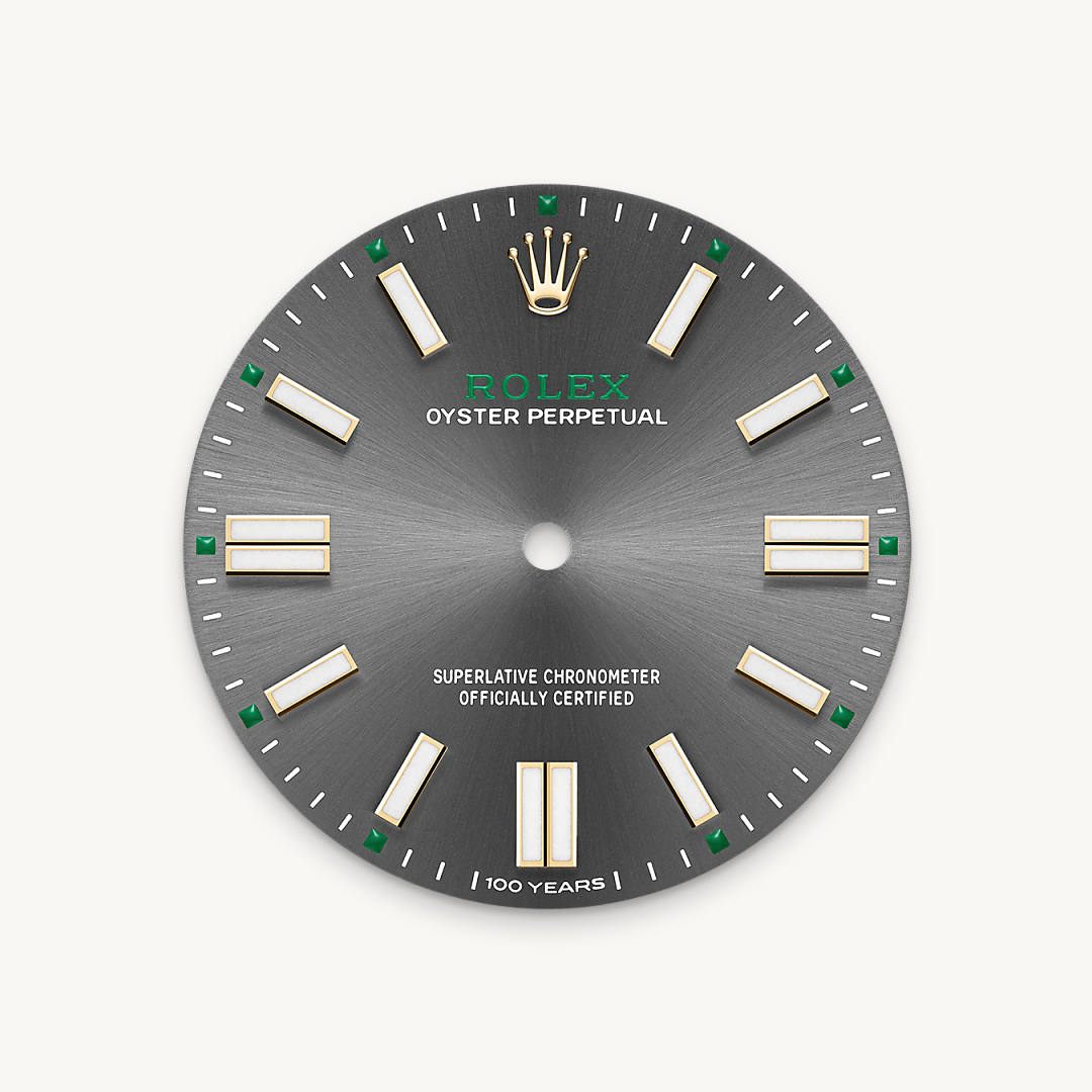 rolex oyster perpetual in yellow rolesor - combination of oystersteel and yellow gold, m134303-0001 - slate dial - ben bridge