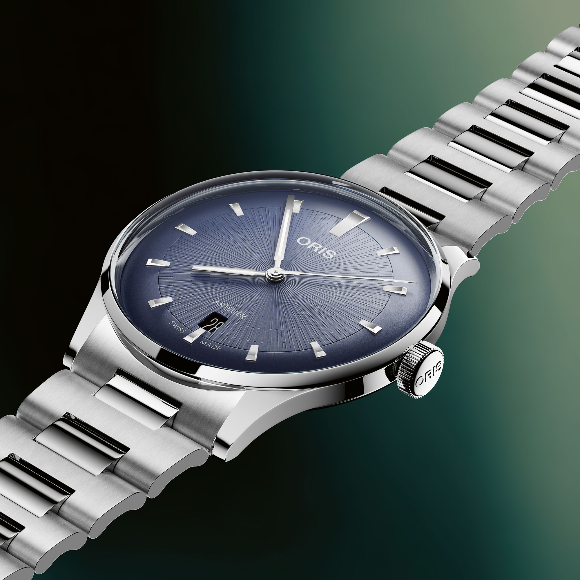 Oris Artelier Date Blue Dial Watch, 38mm