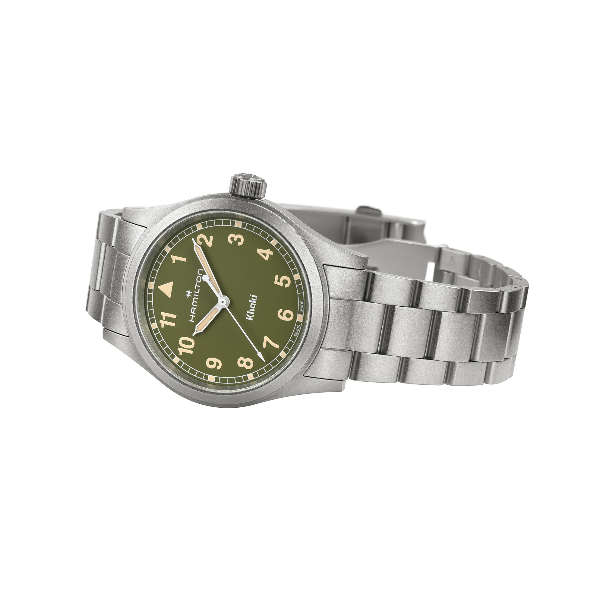 Hamilton Khaki Field Quartz Watch Green Dial, 38mm