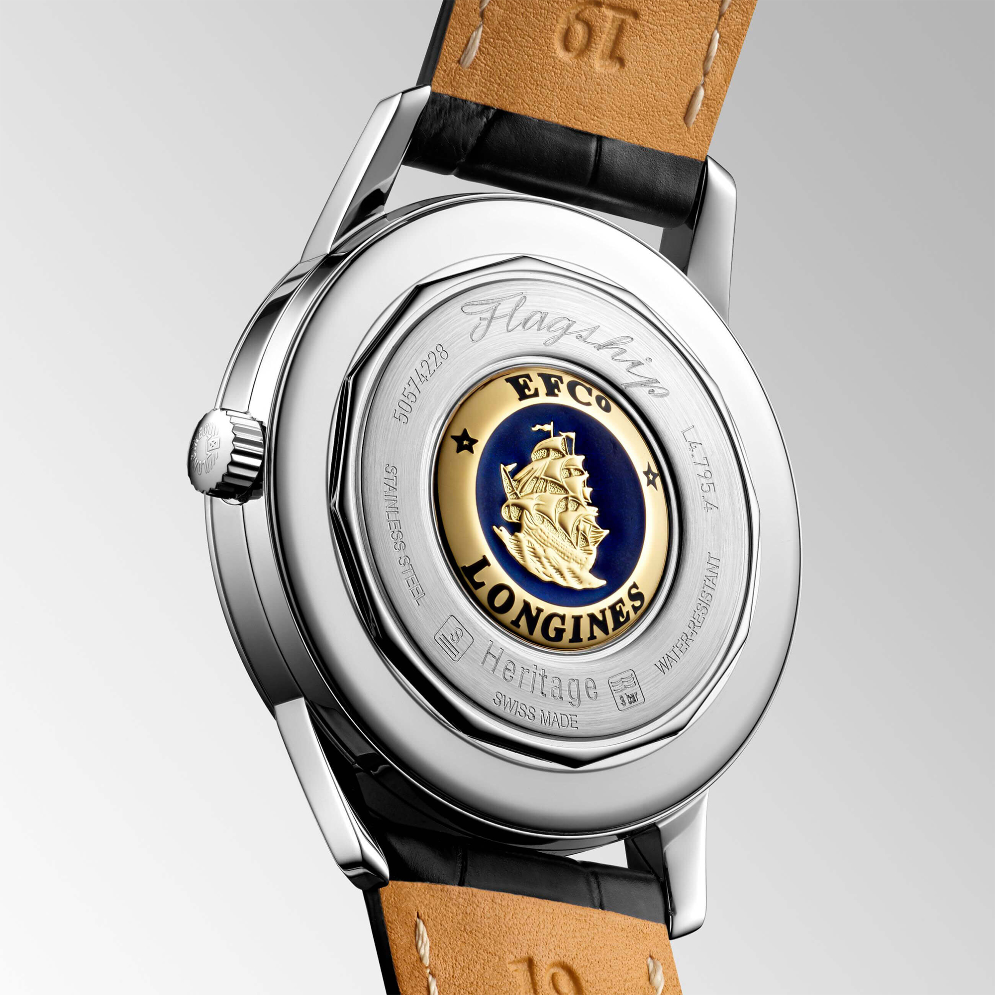 Longines Flagship Heritage Silver Alligator Automatic Watch, 38mm