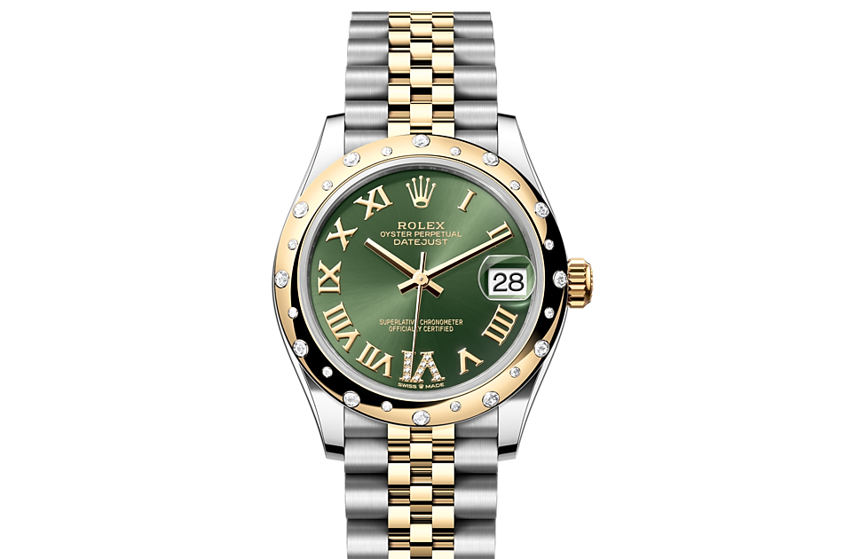 Rolex Datejust 31 Datejust Oyster, 31 mm, Oystersteel, yellow gold and diamonds - M278343RBR-0016 at Ben Bridge
