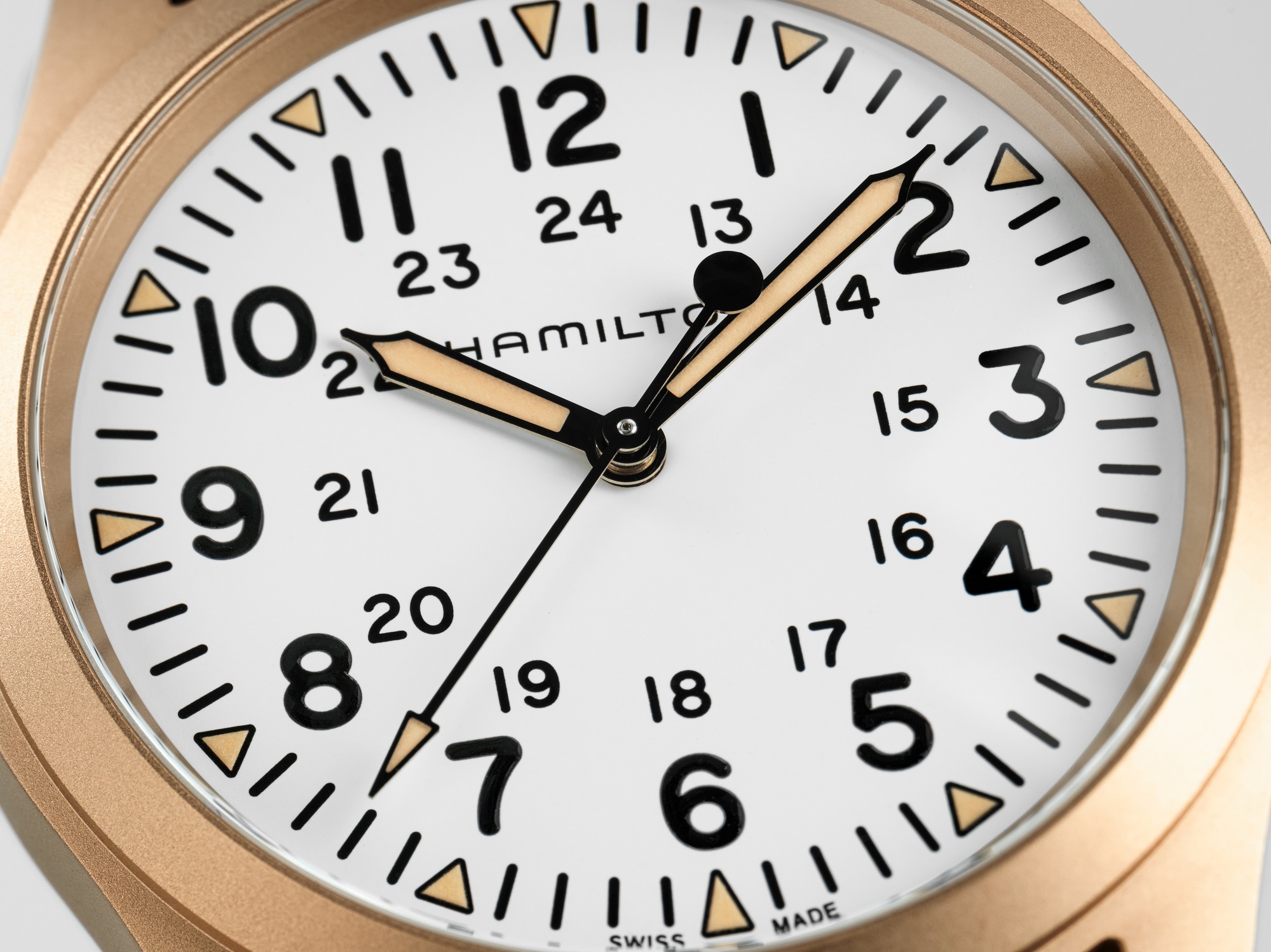 Hamilton Khaki Field Mechanical Bronze Watch White Dial, 38mm