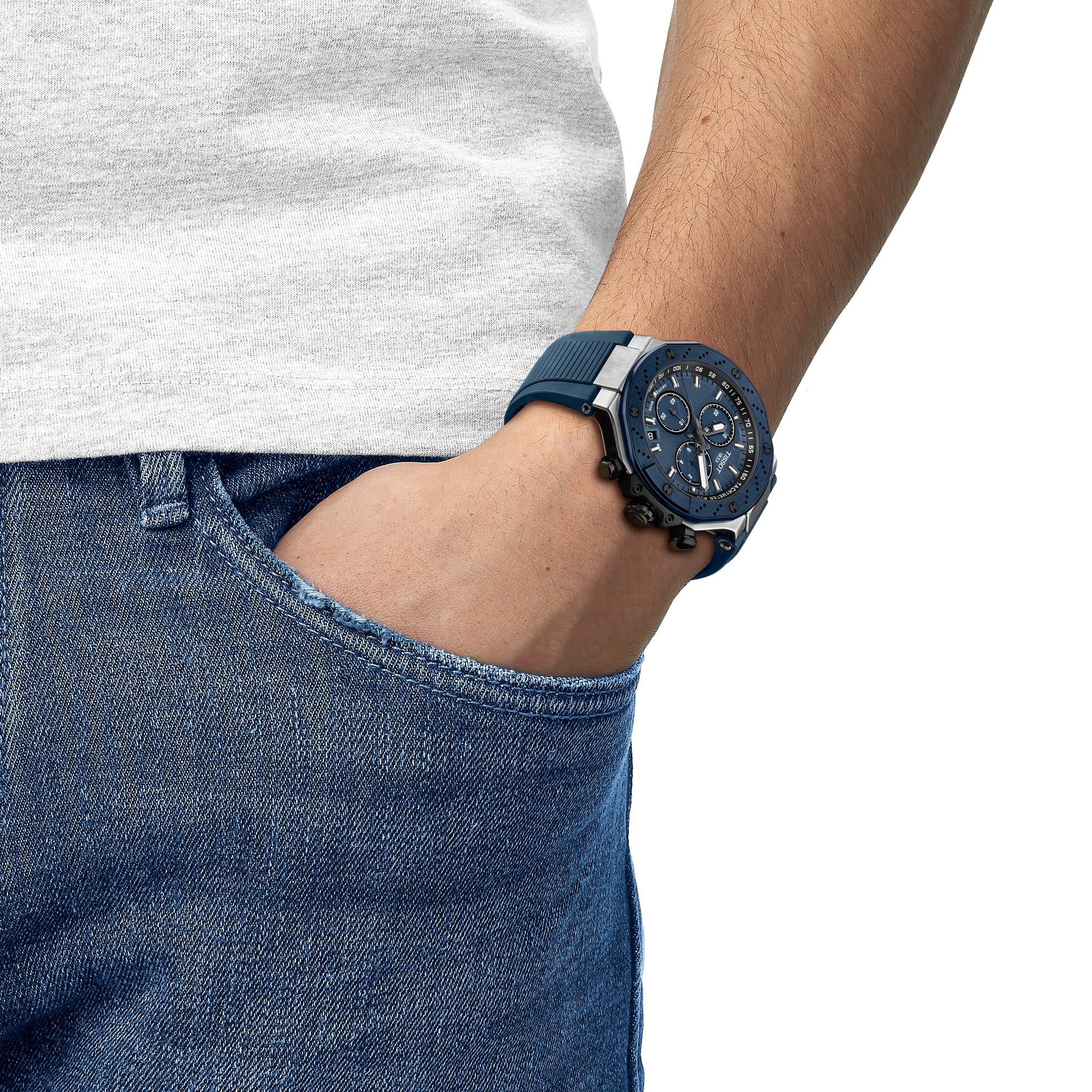 TISSOT T-Race Blue Dial Watch, 45mm