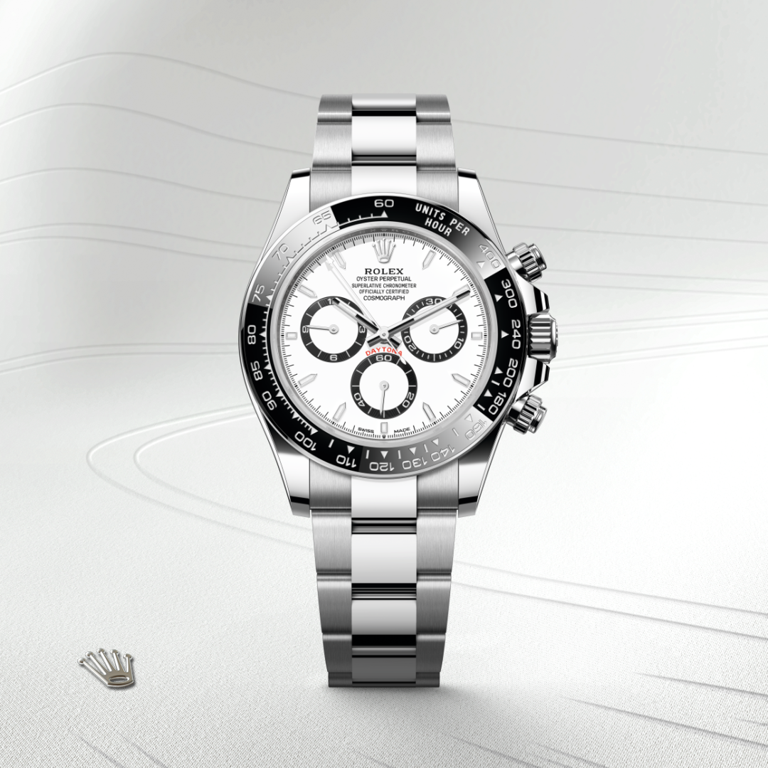 rolex cosmograph daytona in oystersteel, m126500ln-0001 - watch with background color - ben bridge