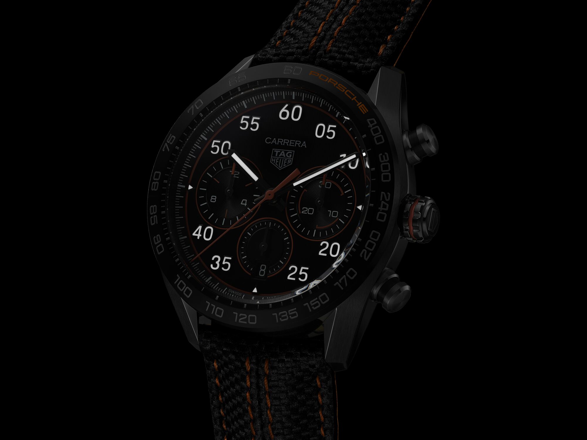 TAG Heuer Carrera Chronograph X Porsche Orange Racing Black Dial