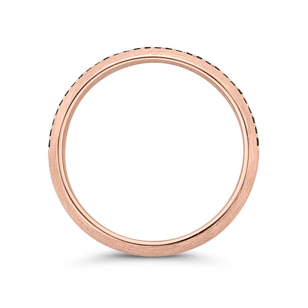 Bella Ponte Gents Rose Gold Black Diamond Band 14K Size 10.5