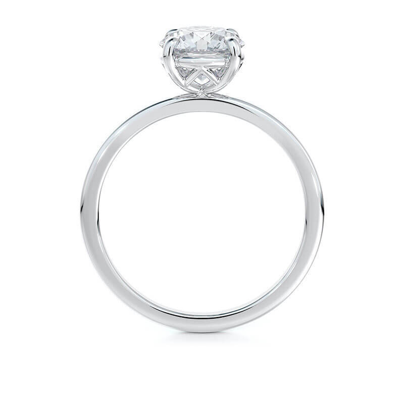 Round Diamond Solitaire Ring, 18K White Gold