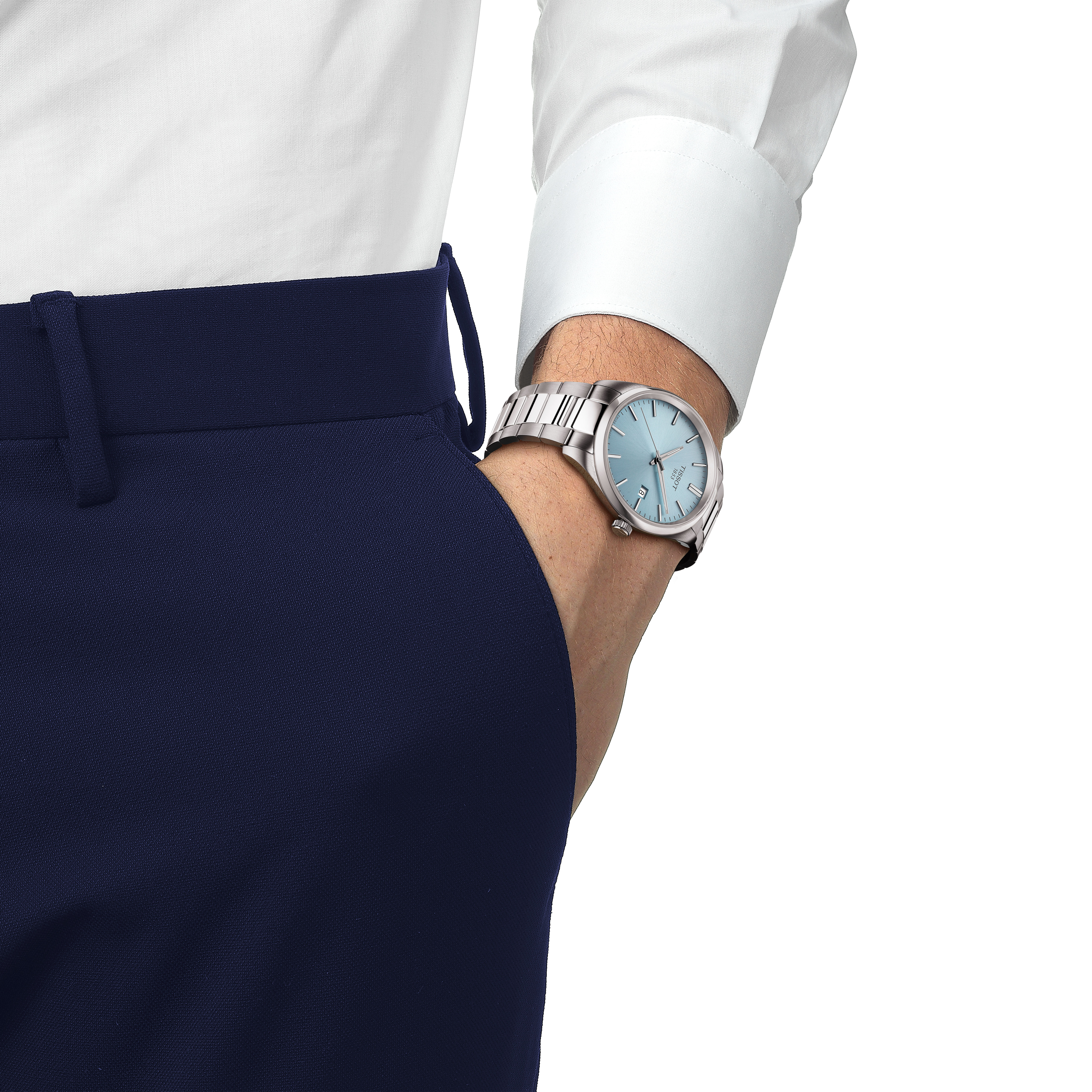 TISSOT PR 100 Blue Dial Watch, 40mm