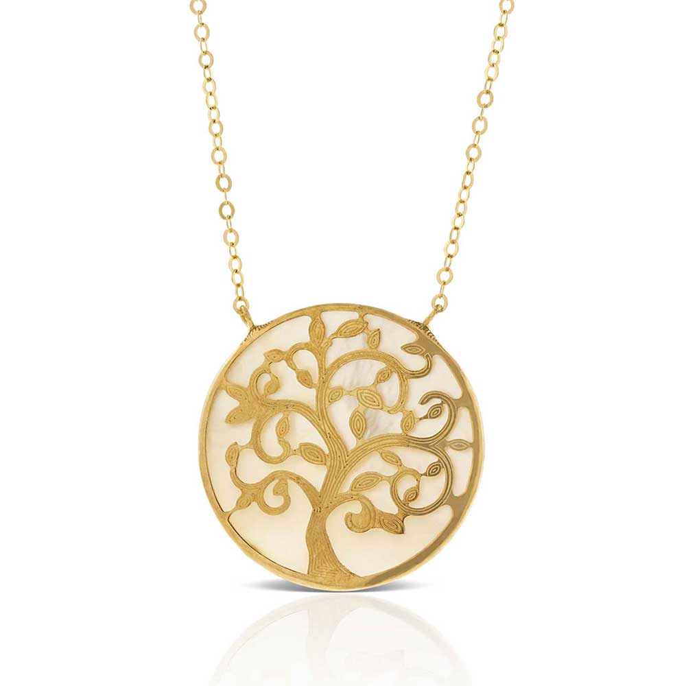 of Pearl Tree of Life Necklace 14K 
